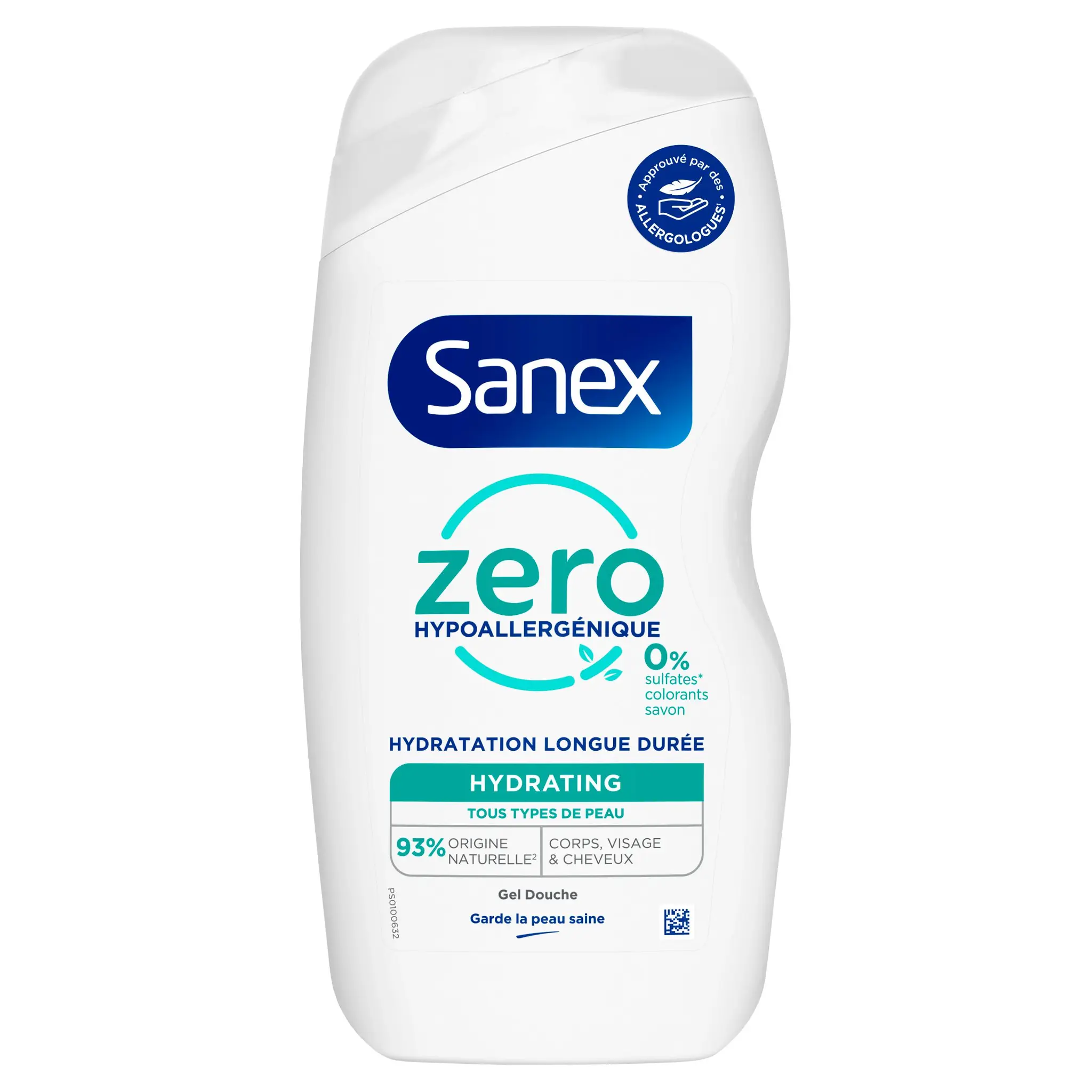 SANEX Gel douche zéro hypoallergénique hydratant tous types de peau