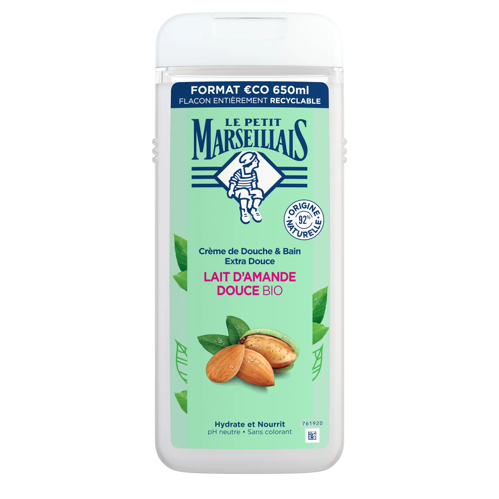 LE PETIT MARSEILLAIS Crème de douche extra douce lait d'amande douce bio