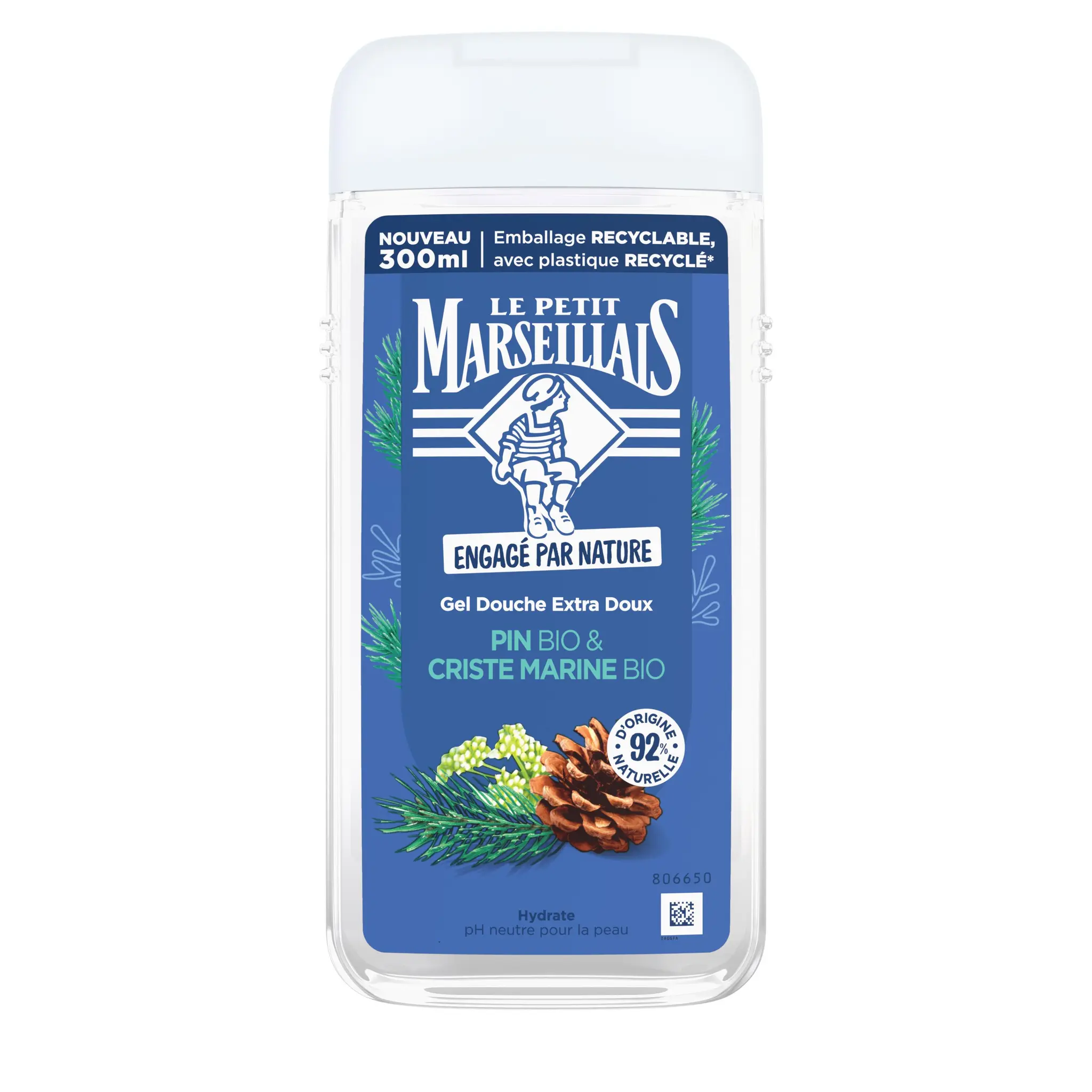 LE PETIT MARSEILLAIS Gel douche pin bio et criste marine bio