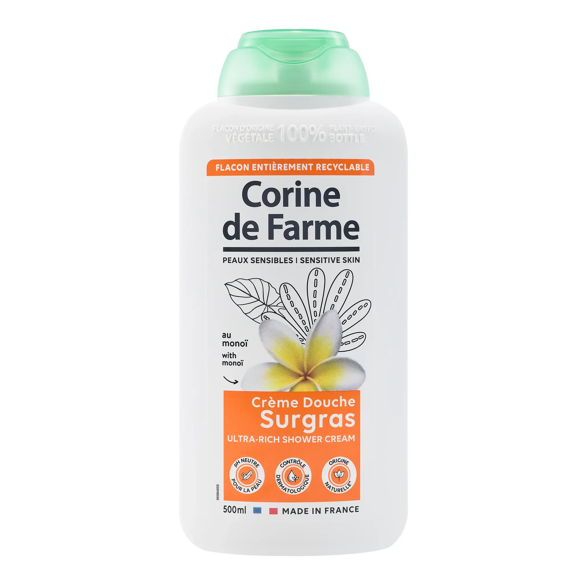 CORINE DE FARME Peaux sensibles crème douche surgras au monoï