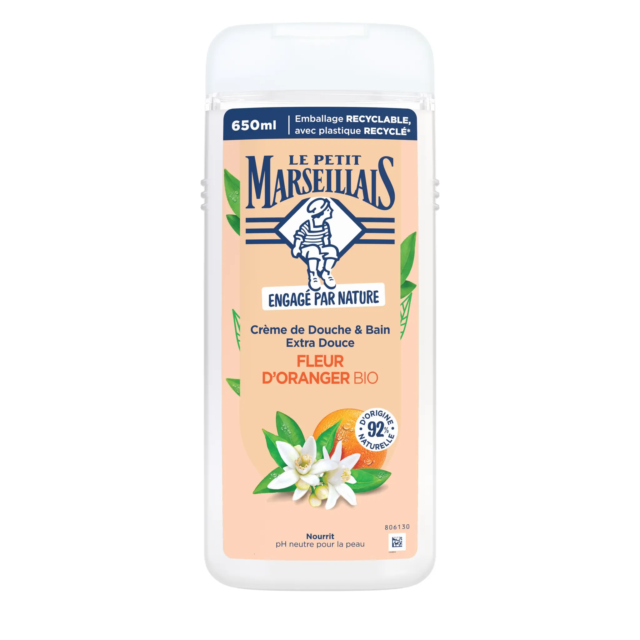 LE PETIT MARSEILLAIS Crème de douche et bain extra douce fleur d'oranger bio