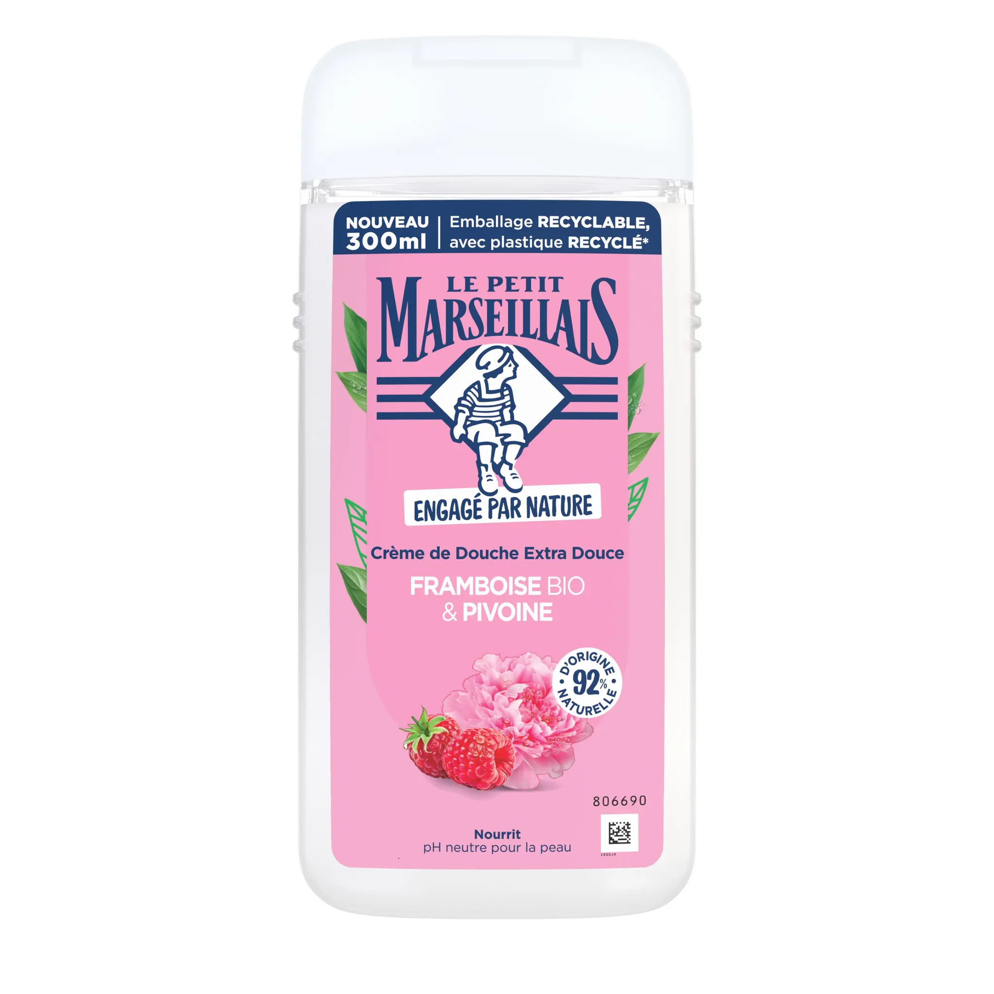 LE PETIT MARSEILLAIS Crème de douche extra douce framboise bio et pivoine