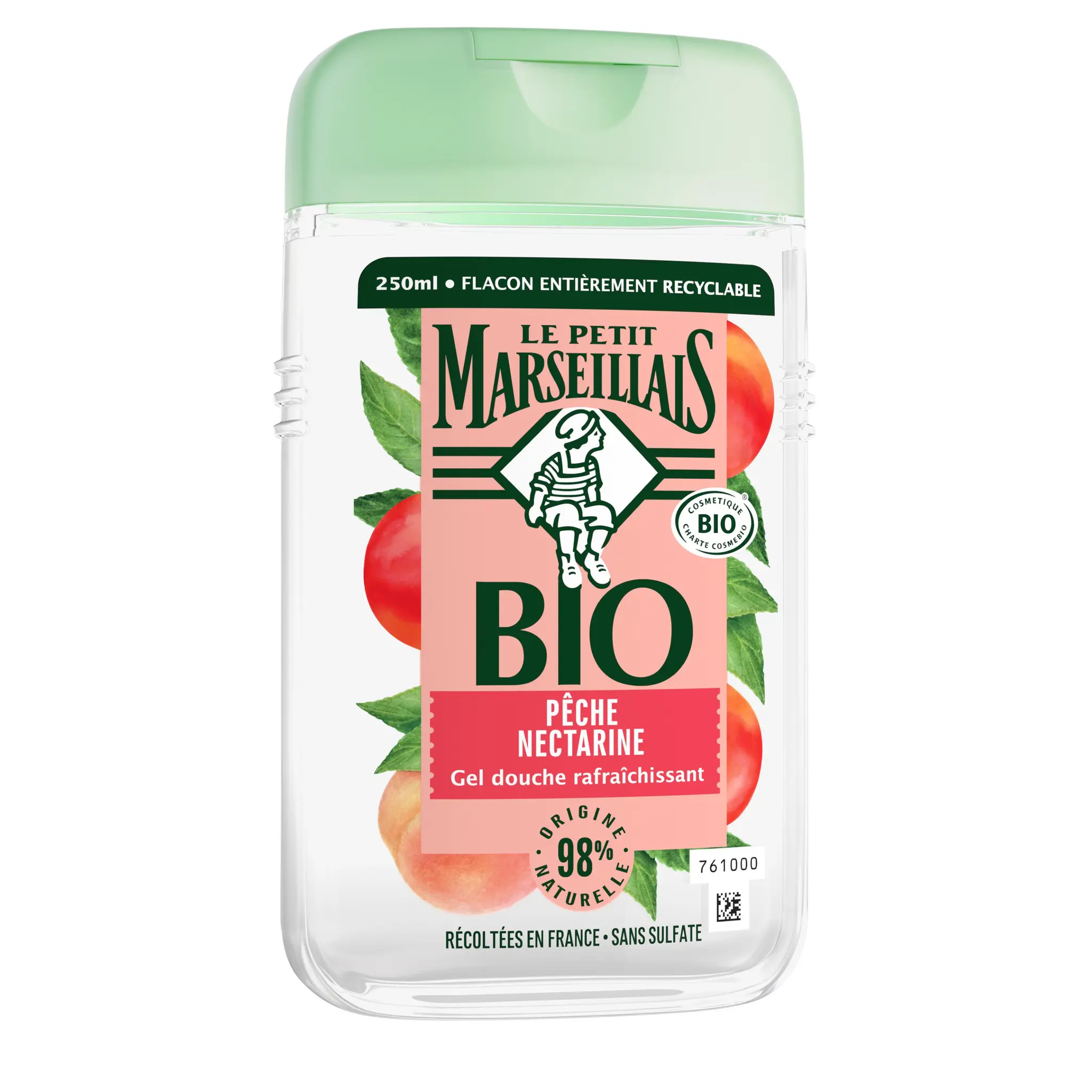 LE PETIT MARSEILLAIS Gel douche bio rafraîchissant pêche et nectarine