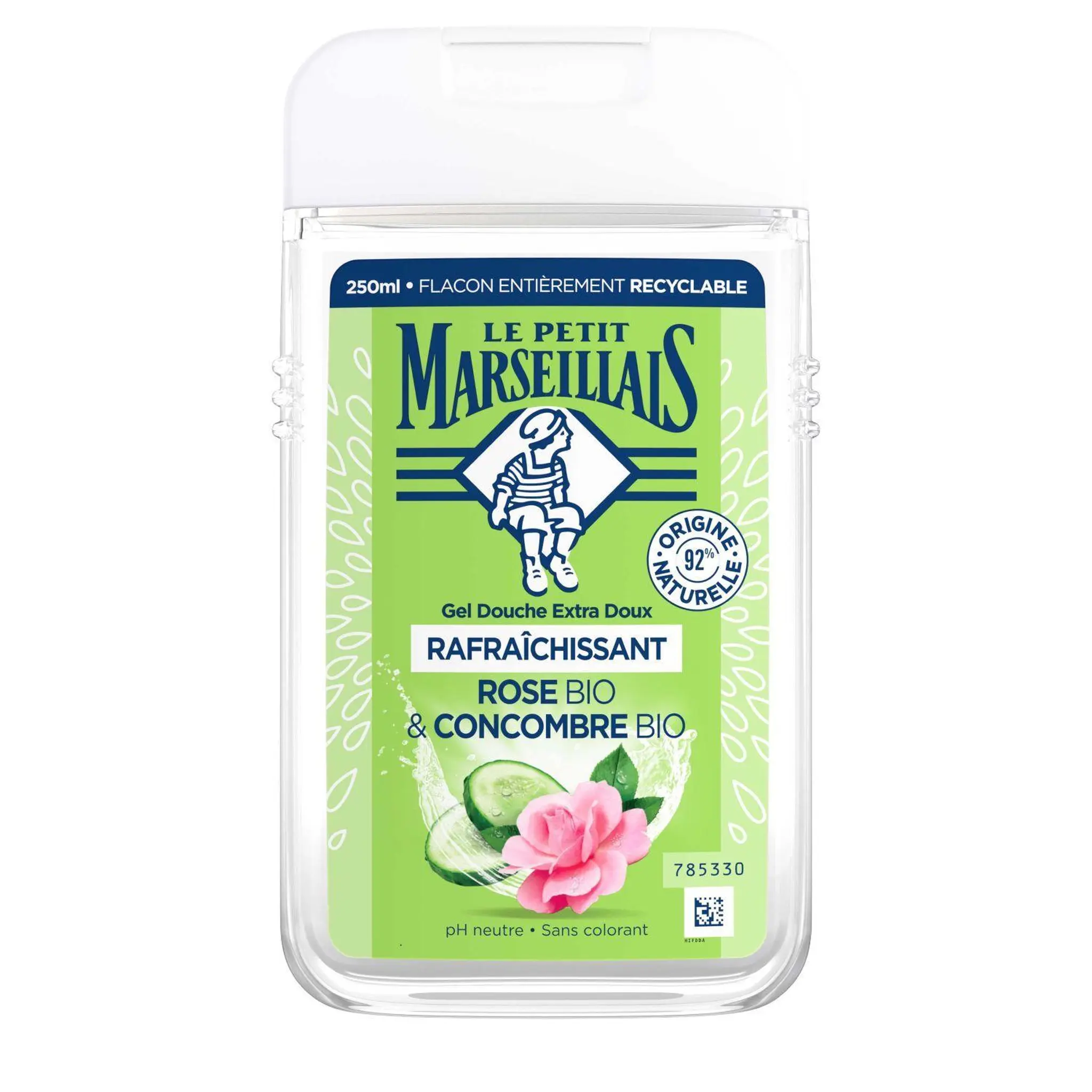 LE PETIT MARSEILLAIS Gel douche extra doux rafraîchissant rose et concombre bio