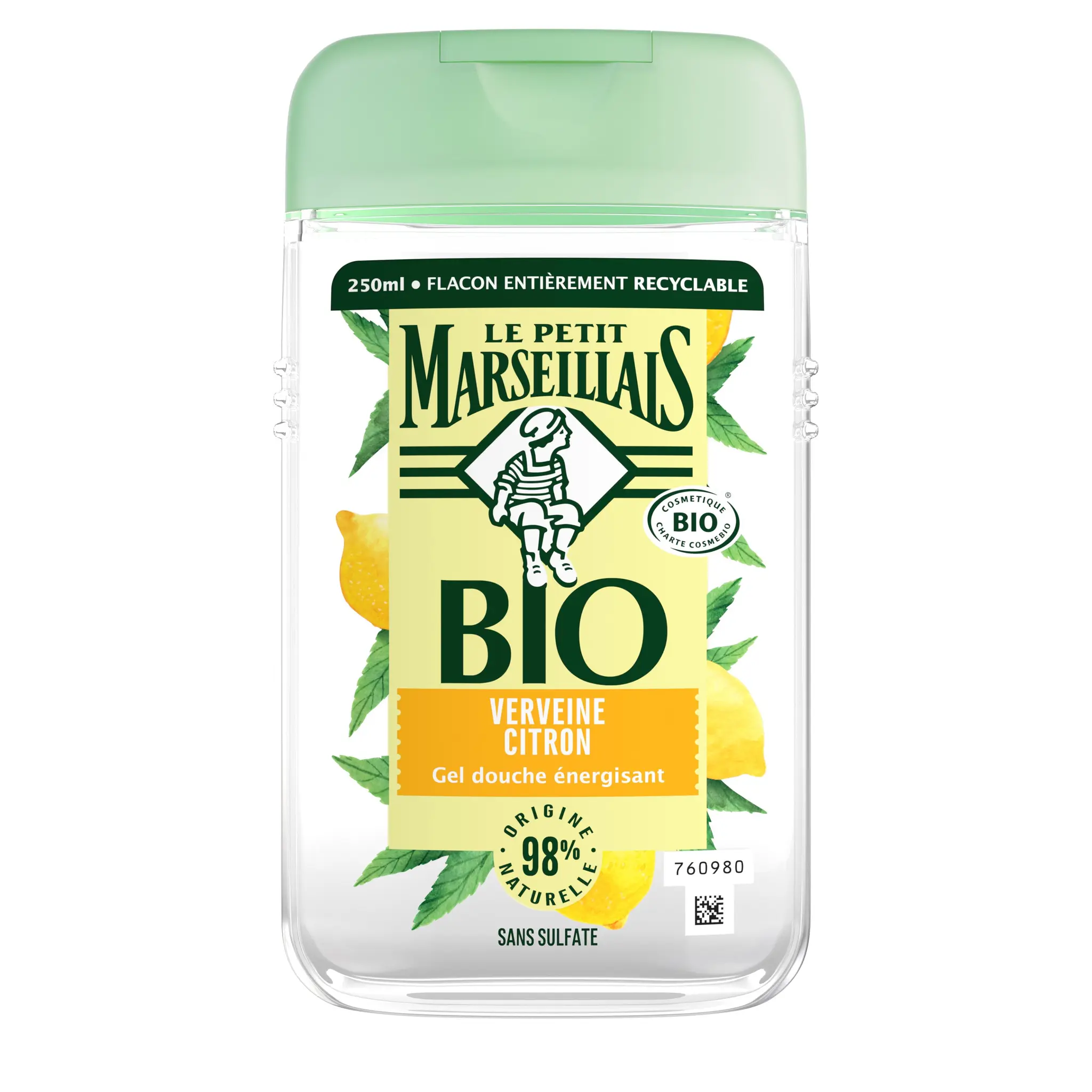 LE PETIT MARSEILLAIS Gel douche bio énergisant verveine et citron