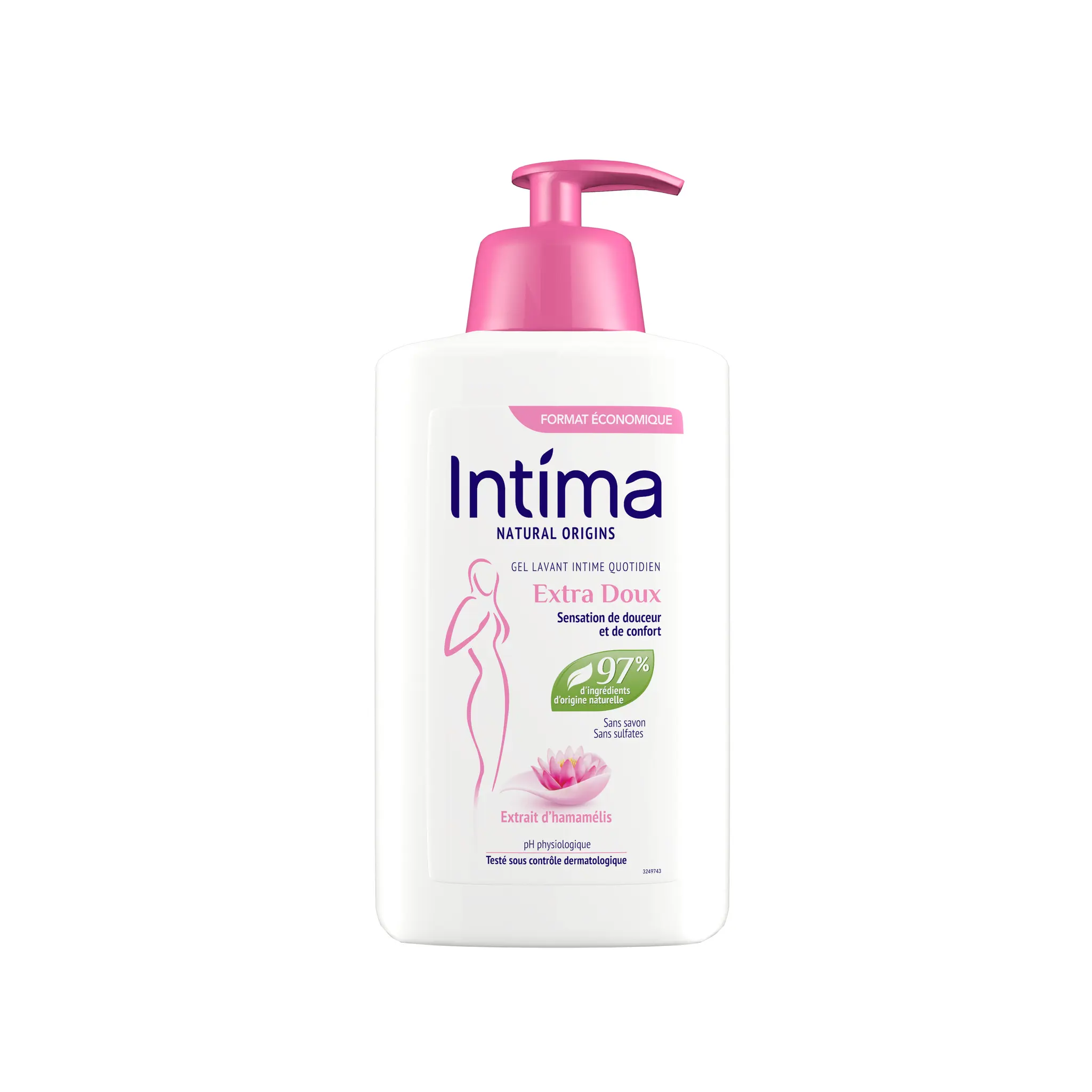 INTIMA Natural origins gel lavant intime quotidien extra doux extrait d'hamamélis