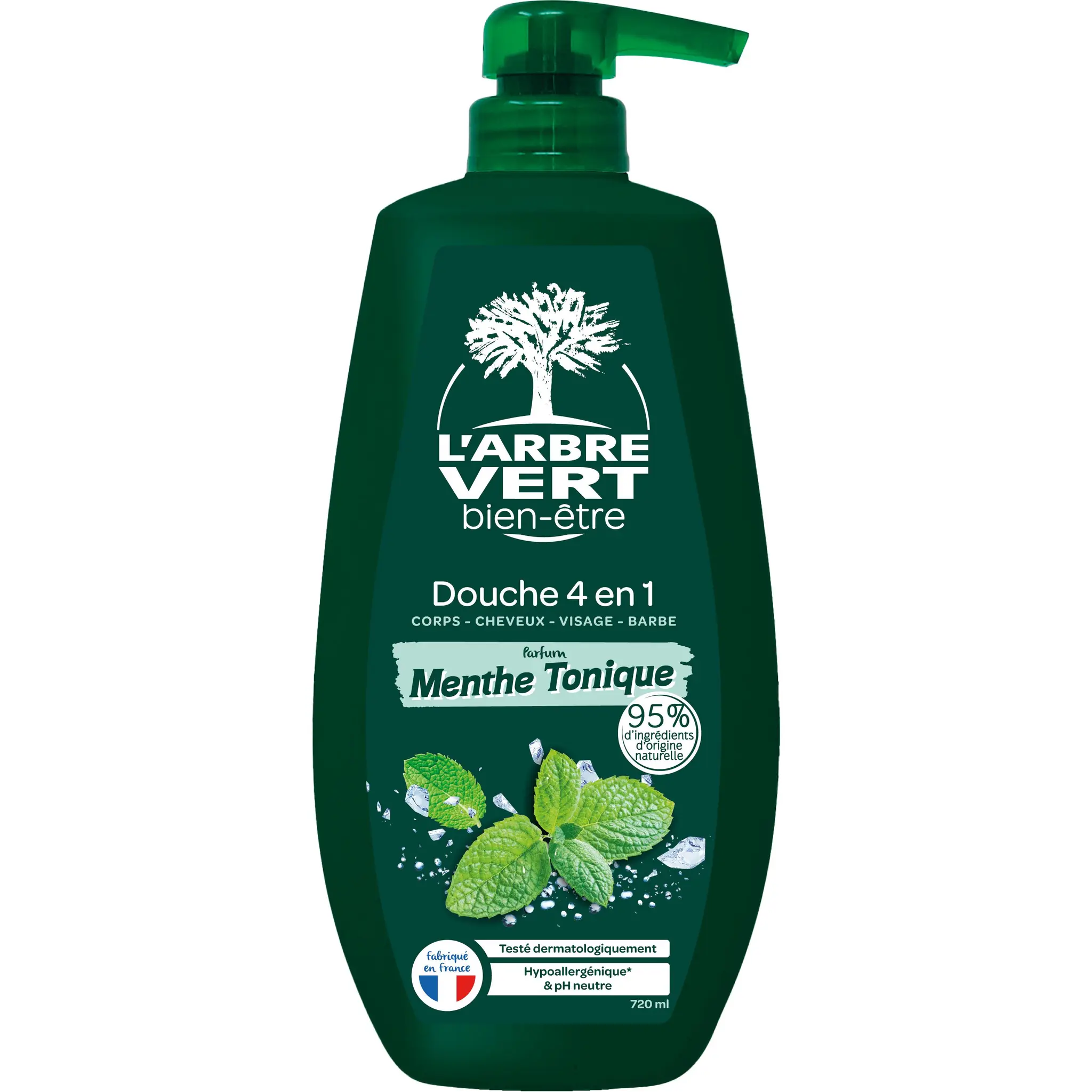 L'ARBRE VERT Douche 4en1 parfum menthe tonique