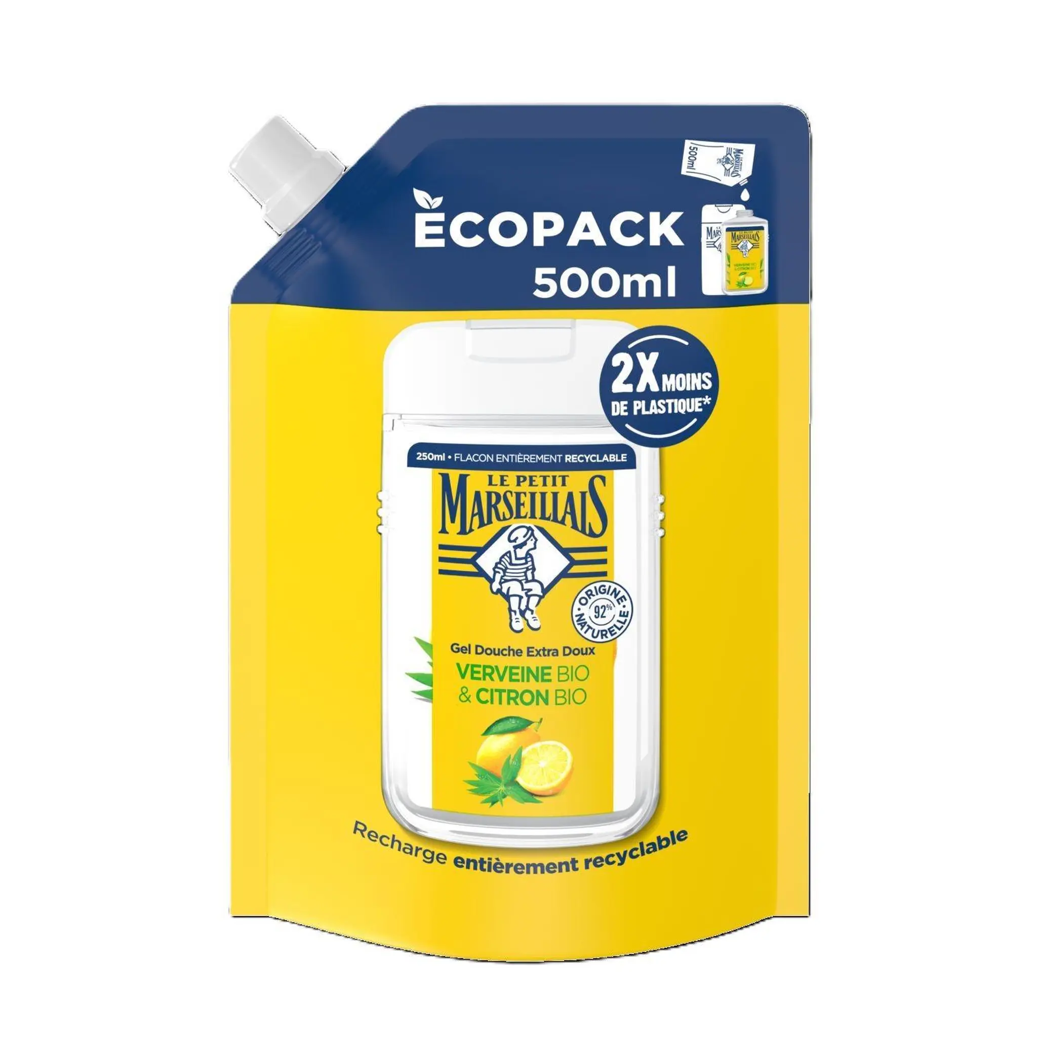 LE PETIT MARSEILLAIS Recharge gel douche extra doux verveine et citron bio