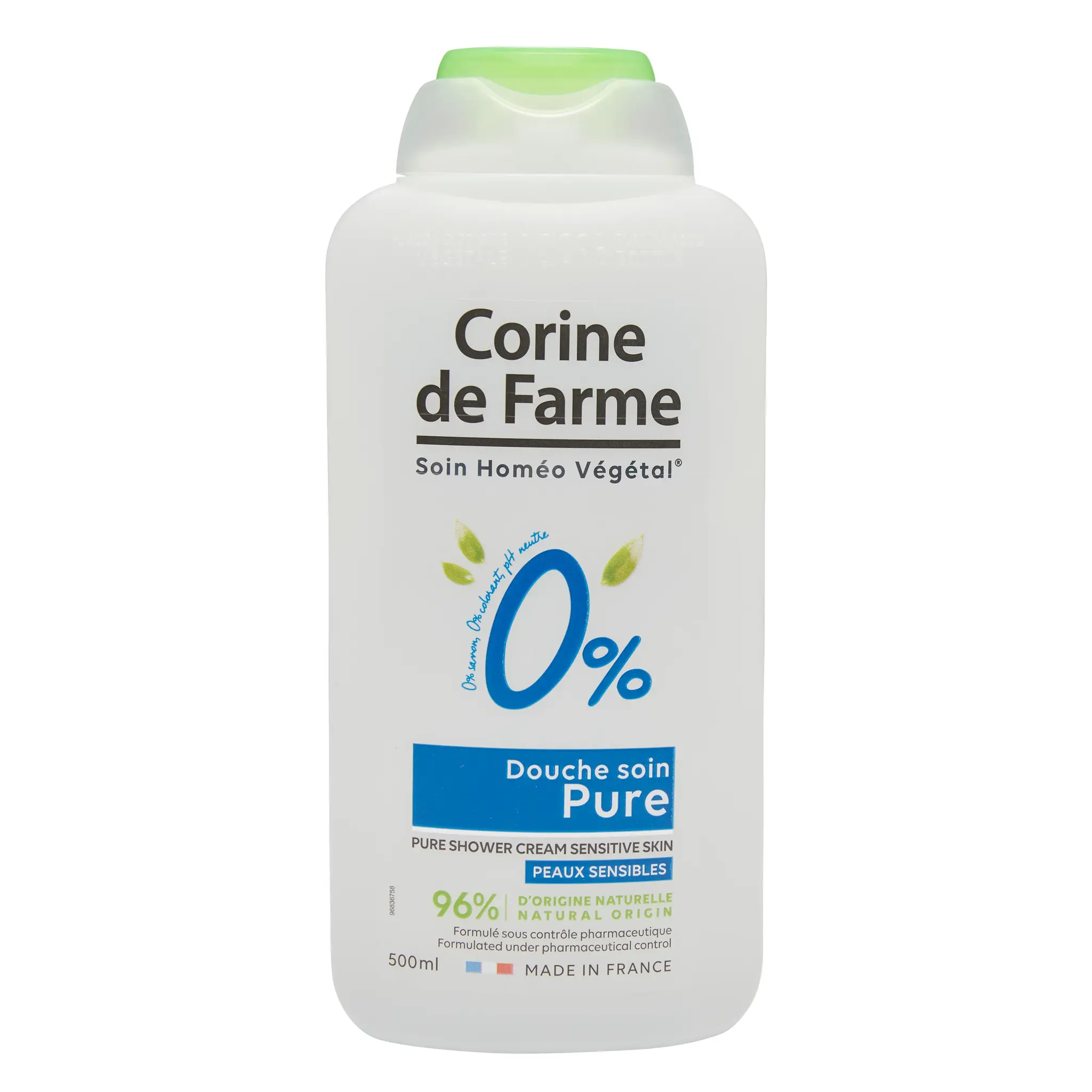 CORINE DE FARME Soin homéo végétal 0% douche soin pure peaux sensibles