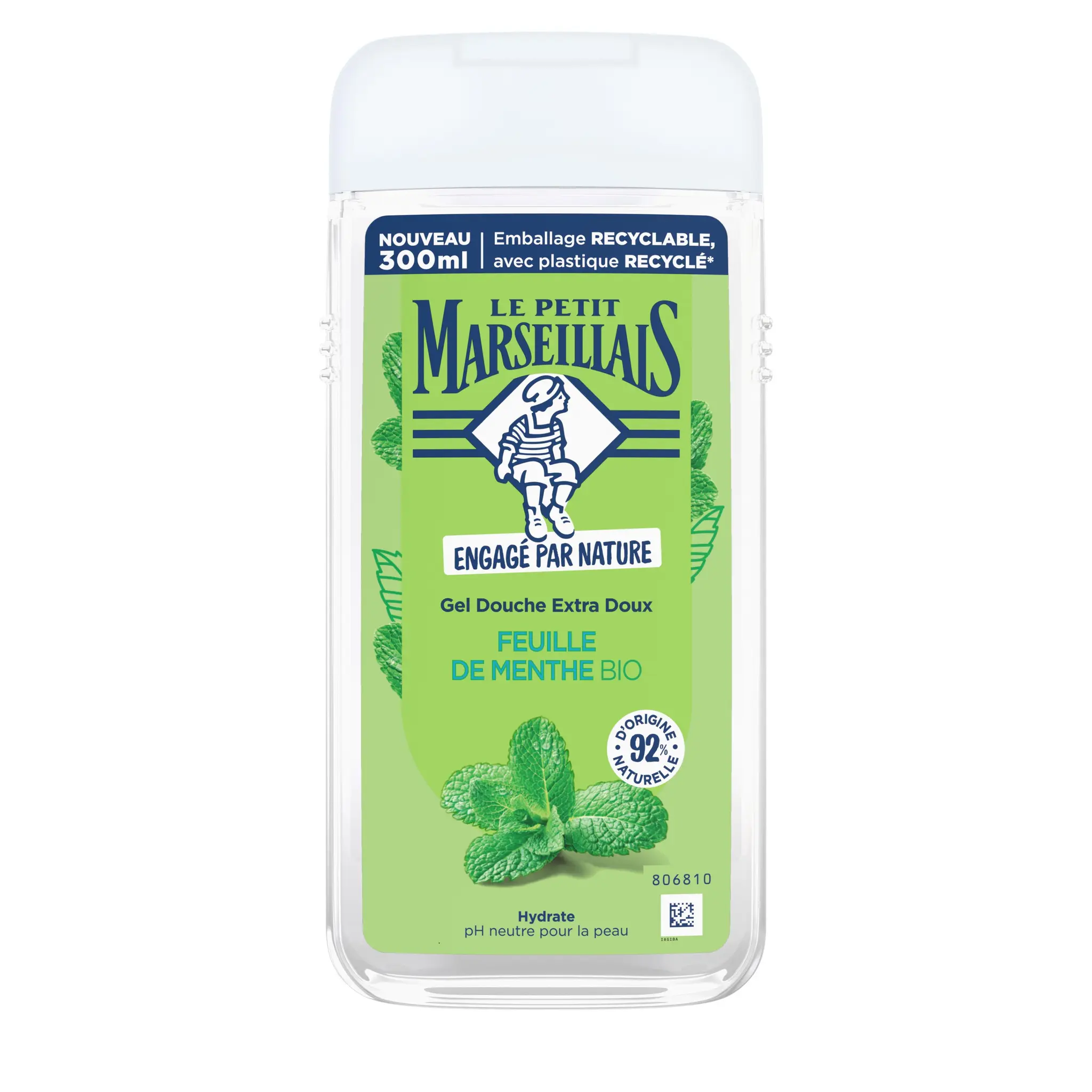 LE PETIT MARSEILLAIS Gel douche extra doux feuille de menthe bio