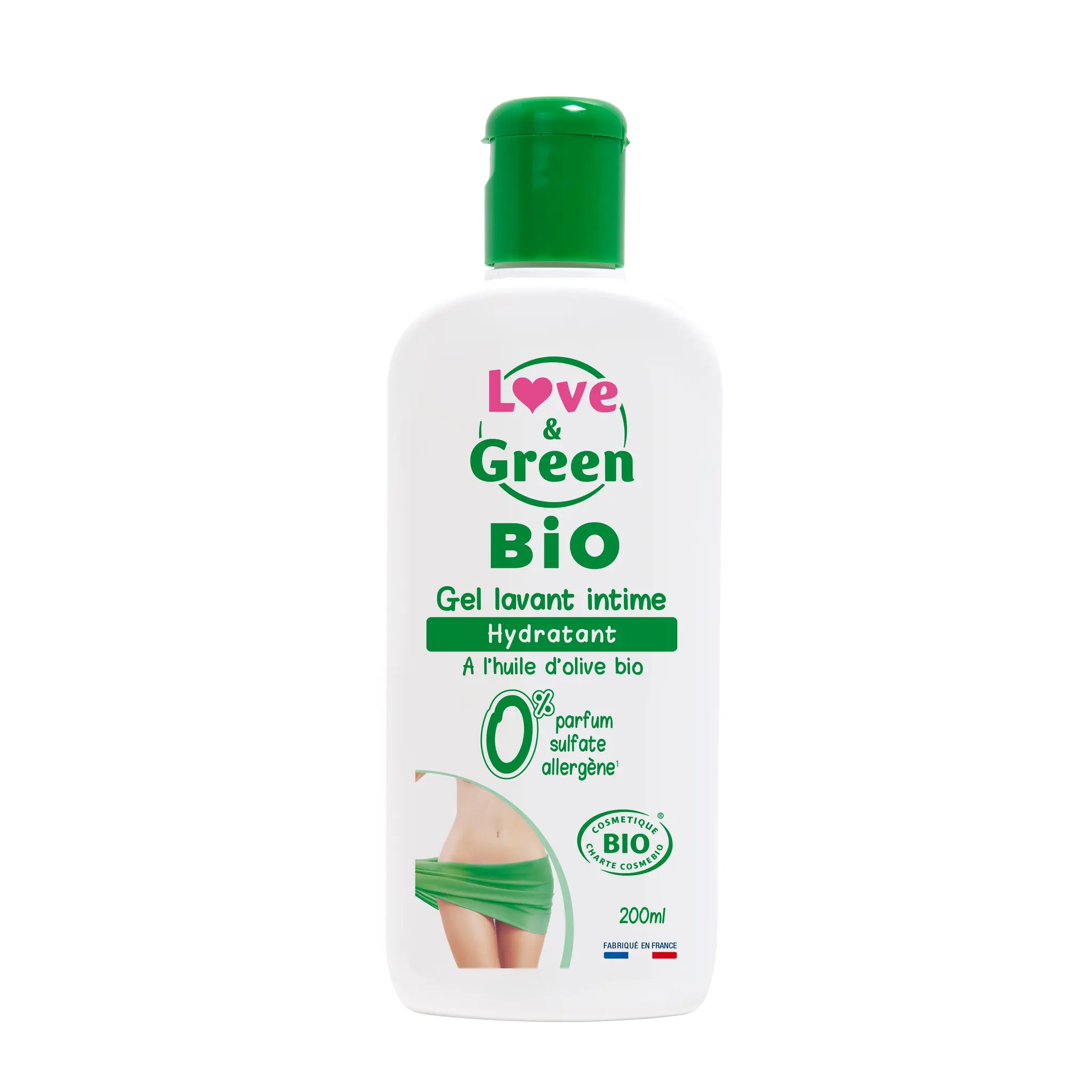 LOVE & GREEN Gel lavant intime hydratant à l'huile d'olive bio