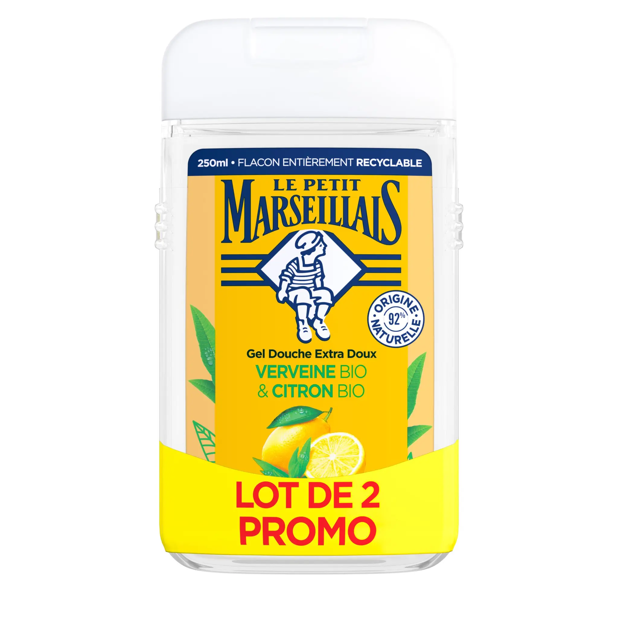LE PETIT MARSEILLAIS Gel douche extra doux verveine bio & citron bio
