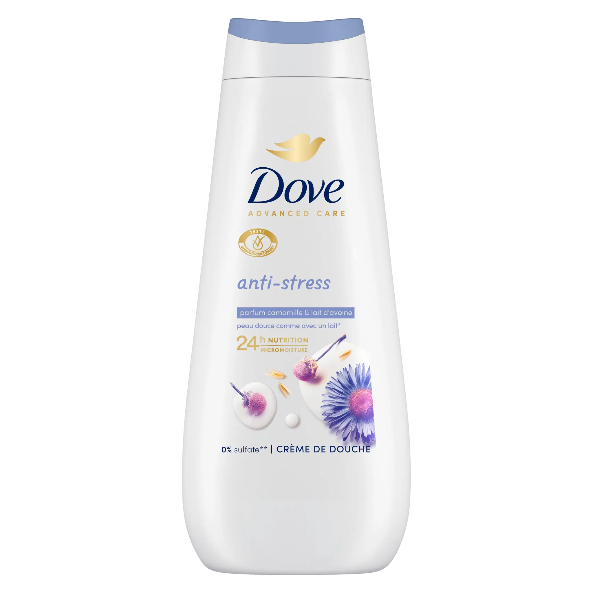 DOVE Advanced Care Crème de douche anti-stress camomille et lait d'avoine