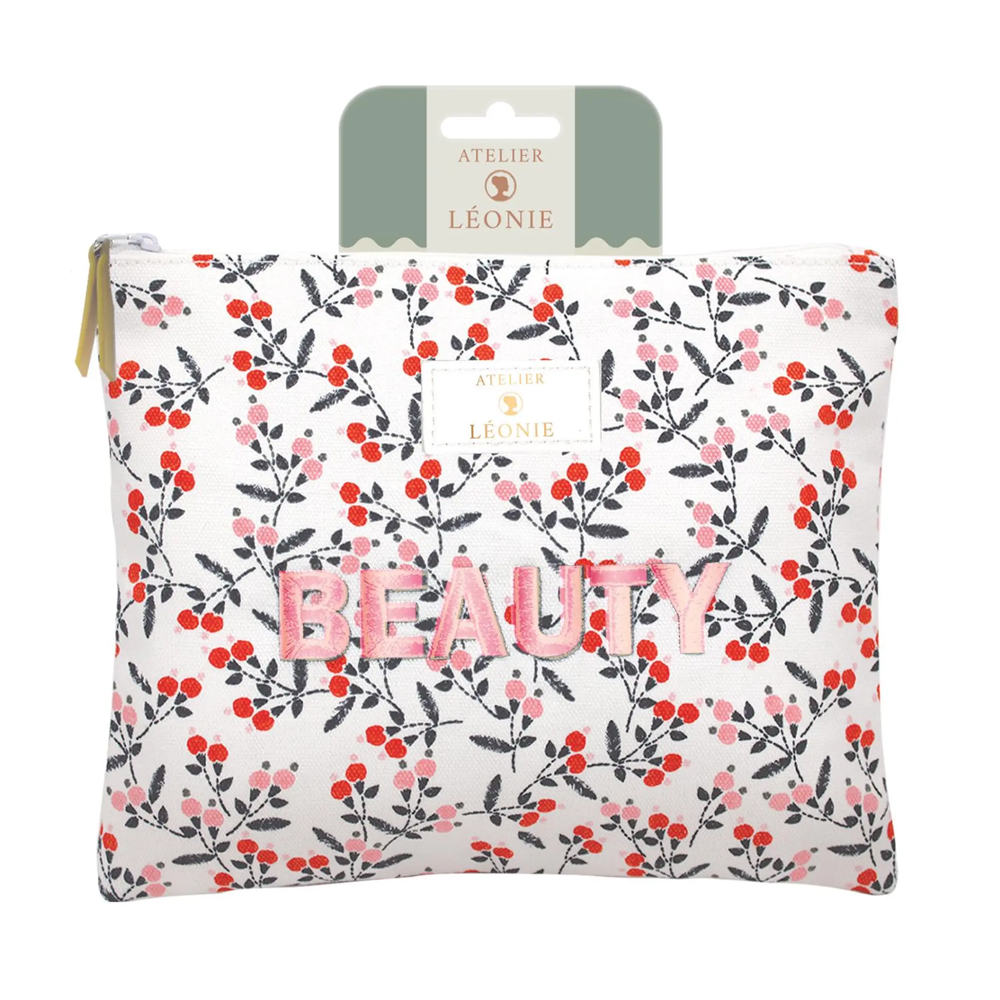 FRENCH TENDANCE Pochette de toilette femme coton broderie 21cmx17cm