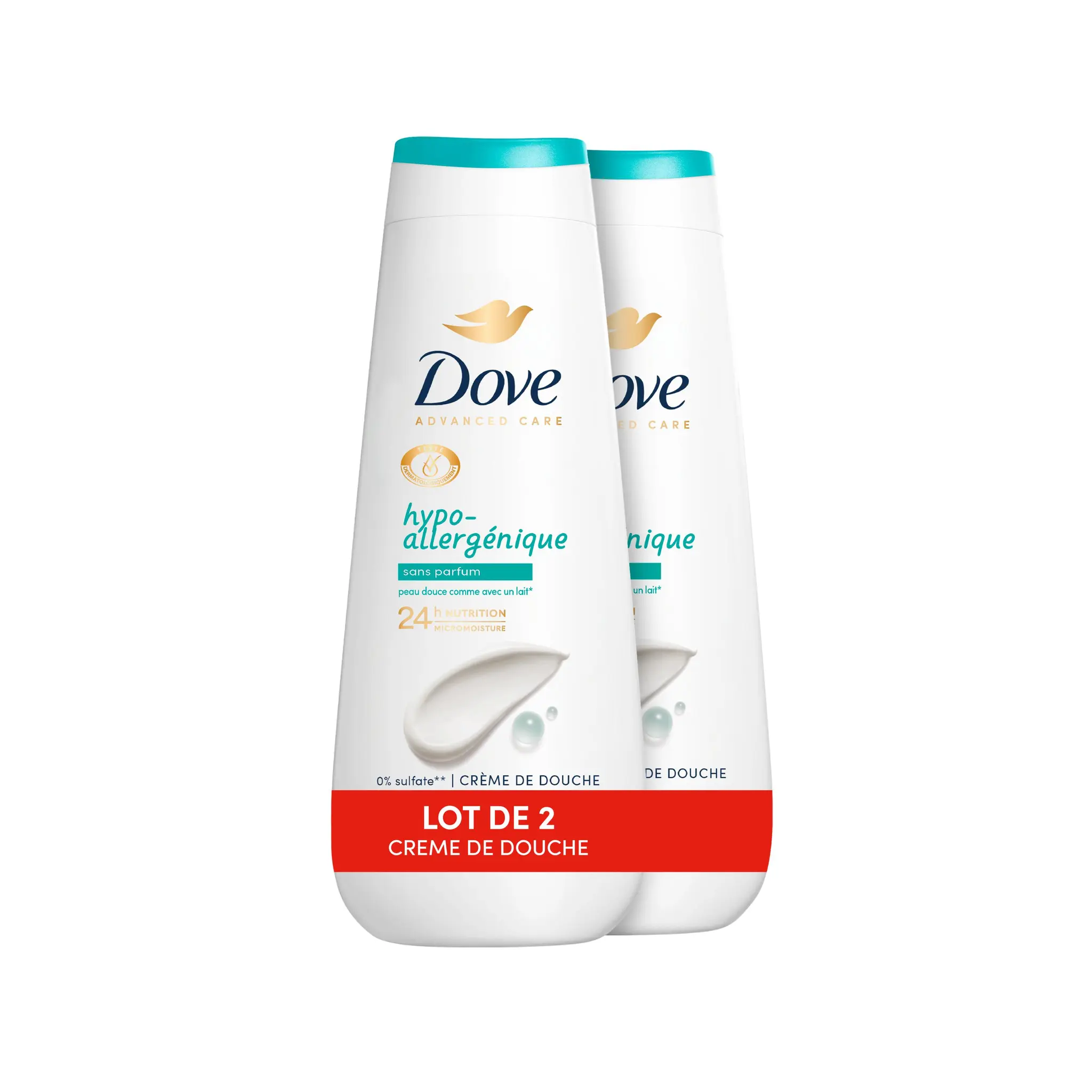 DOVE Crème de douche hypo allergénique
