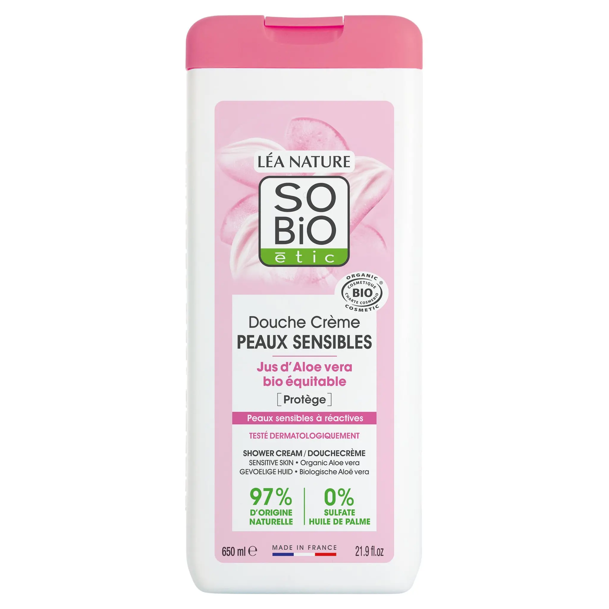 SO BIO ETIC Douche crème bio au jus d'aloe vera peaux sensibles