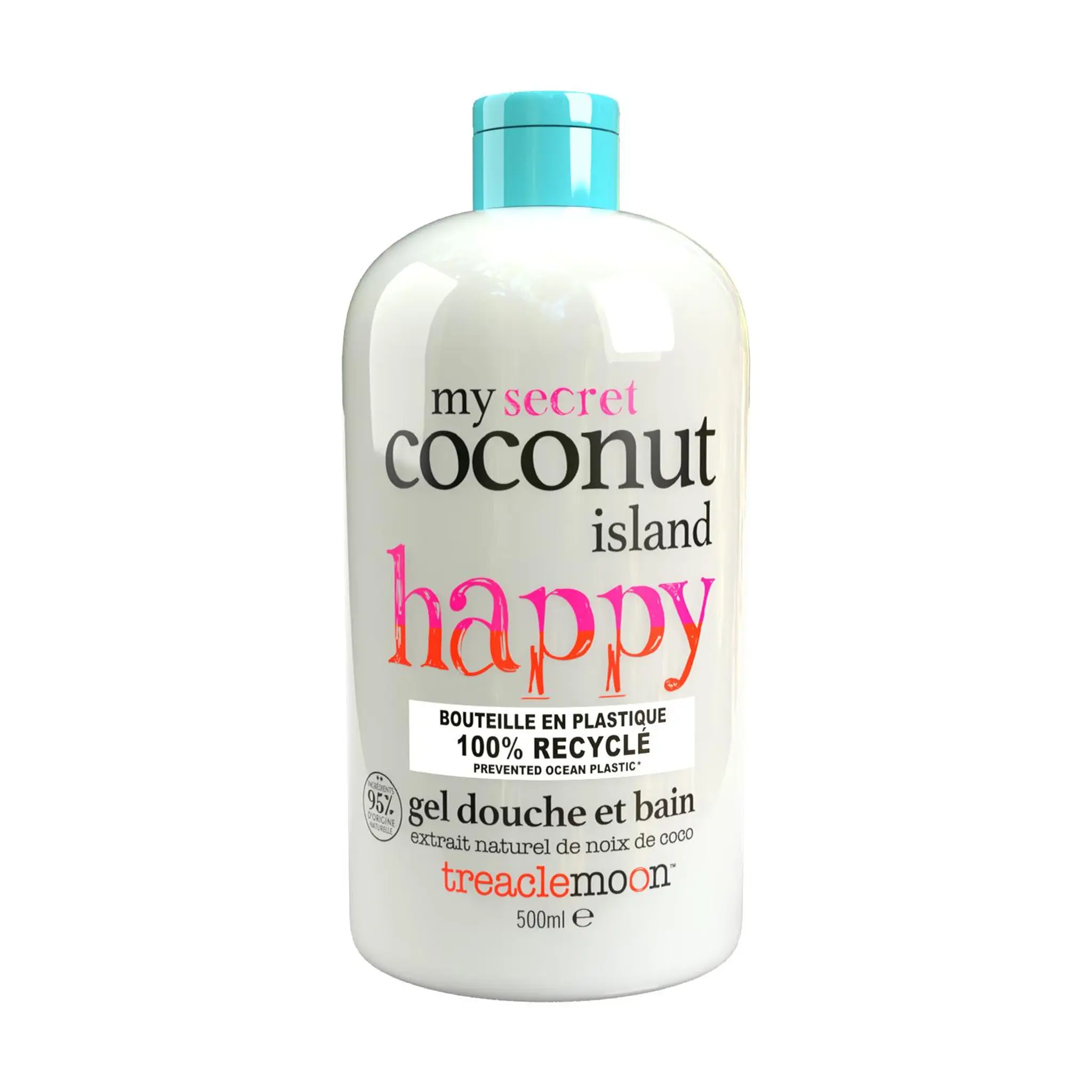TREACLEMOON Gel douche et bain my secret coconut island happy à l'extrait naturel de noix de coco