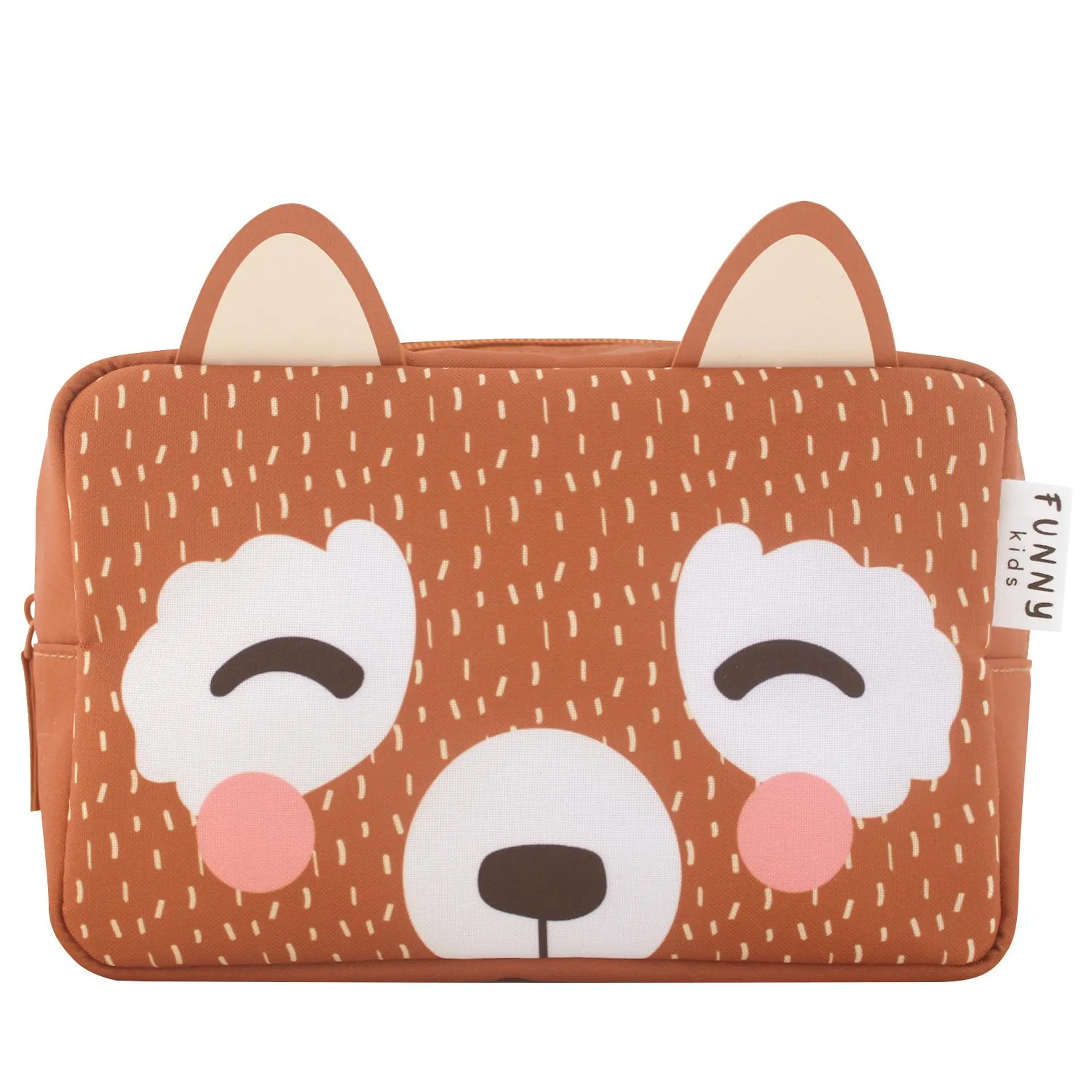 FRENCH TENDANCE Funny Kids Trousse de toilette panda roux 20cmx13cmx8cm