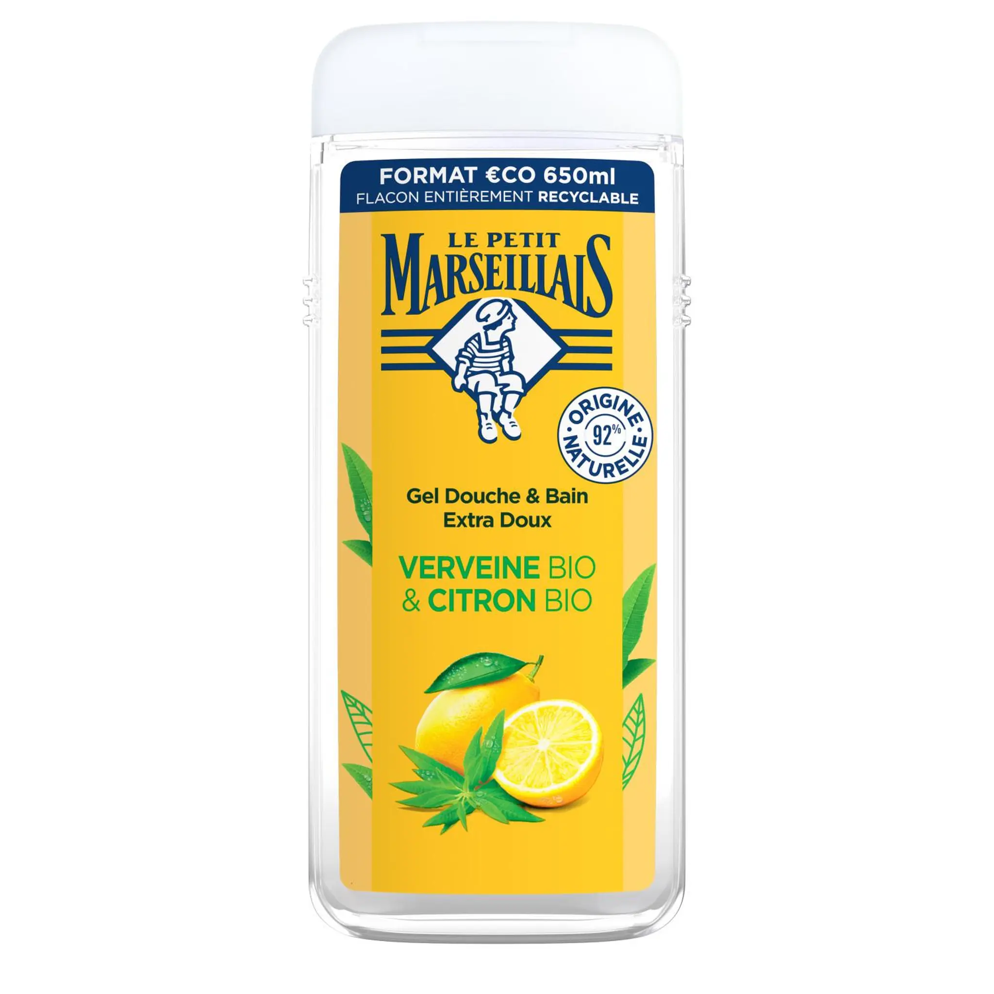 LE PETIT MARSEILLAIS Gel douche et bain extra doux verveine et citron bio