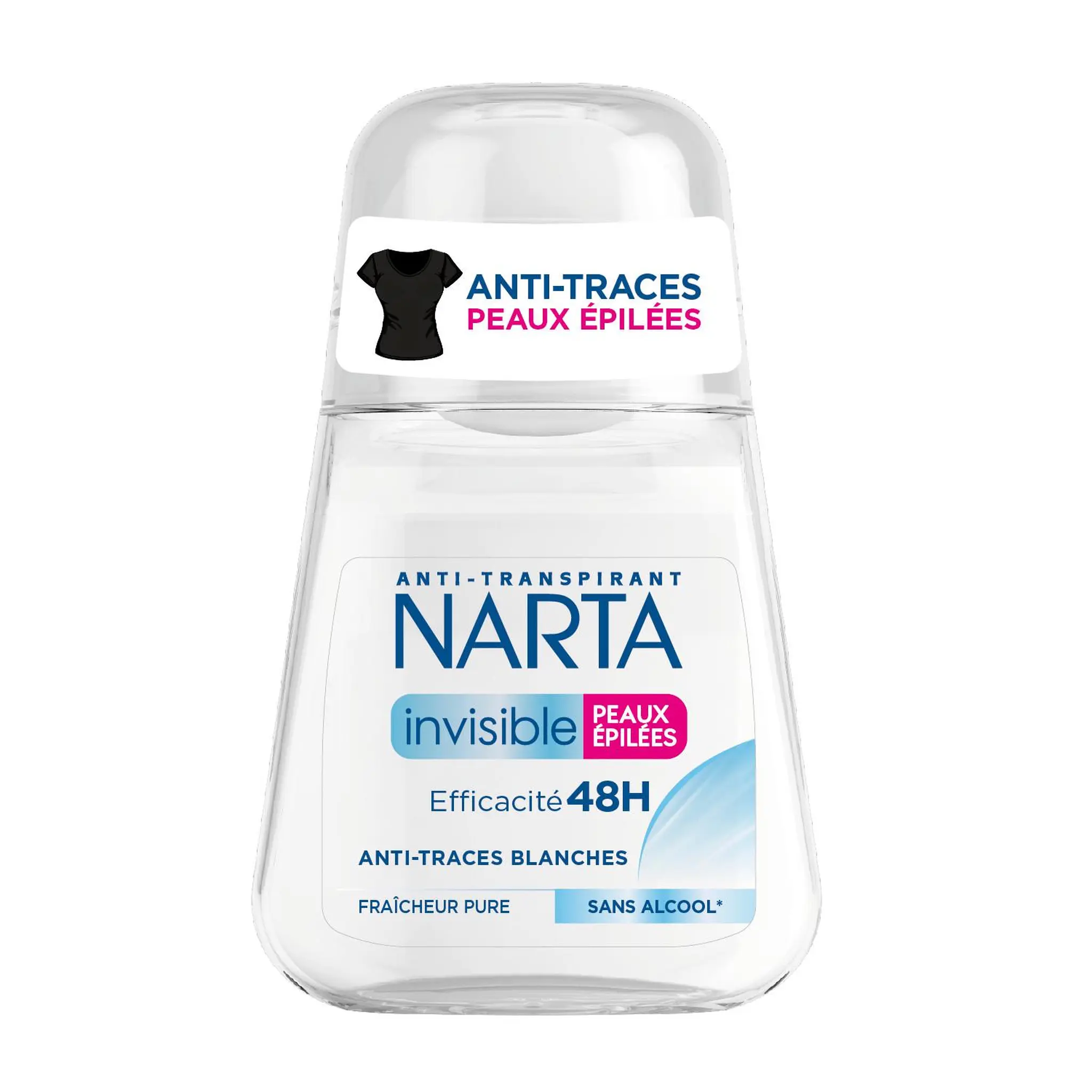 NARTA Déodorant bille 48h femme anti-traces blanches fraîcheur pure