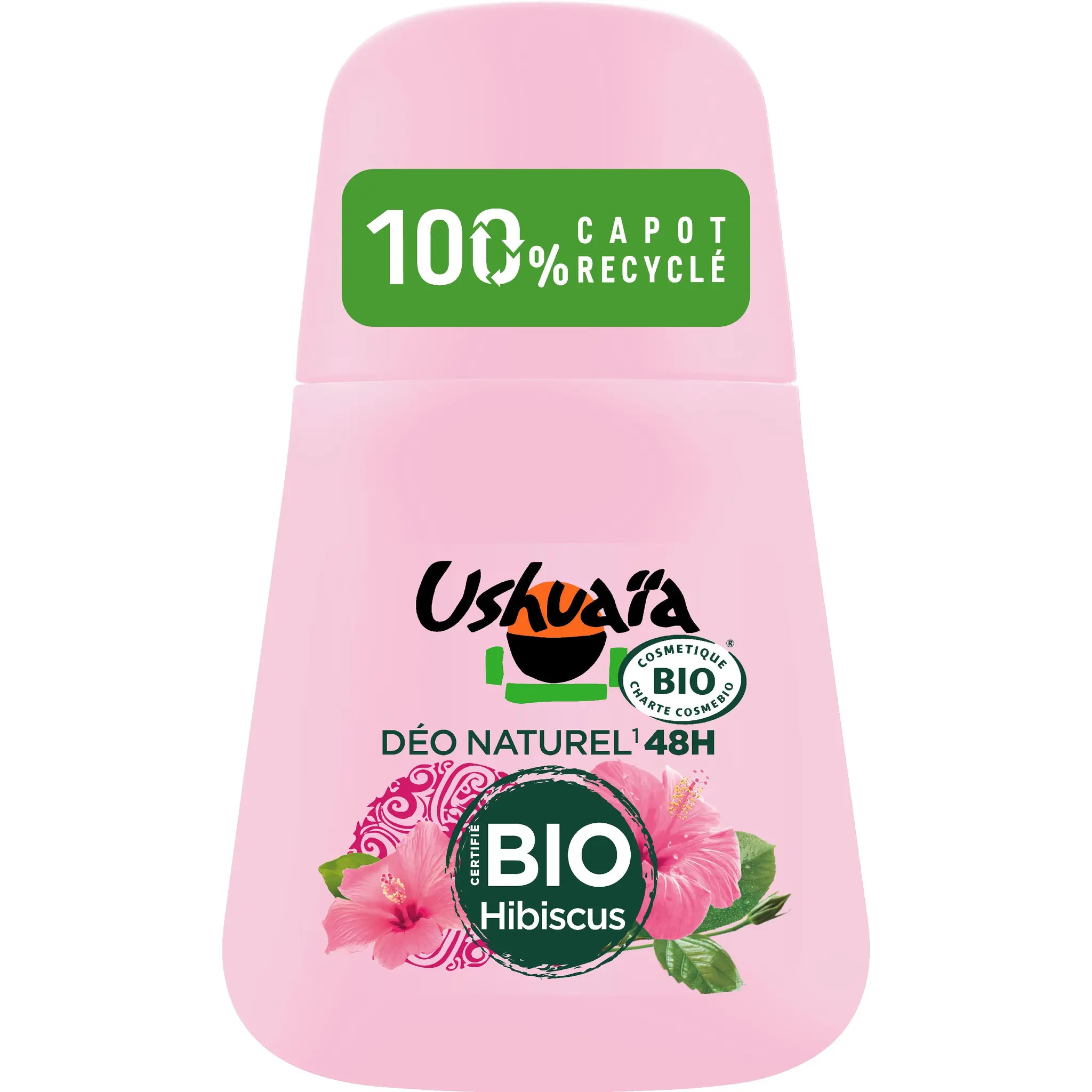 USHUAIA DEO NATUREL déodorant bille 48h femme hibiscus bio