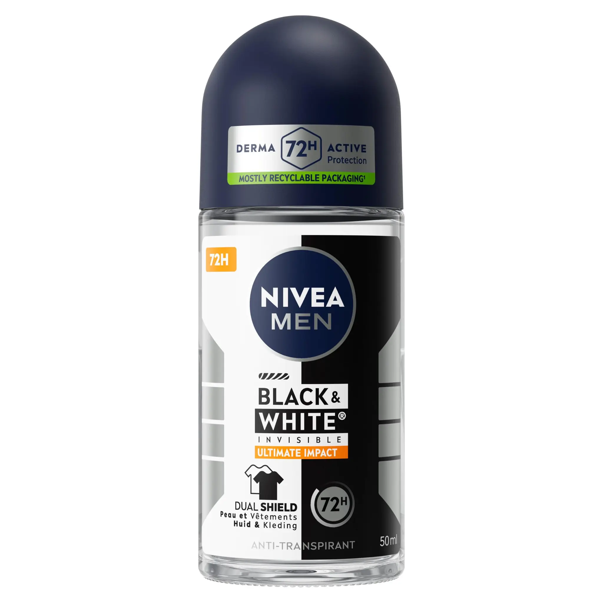 NIVEA MEN Black&White Déodorant bille invisible 72H