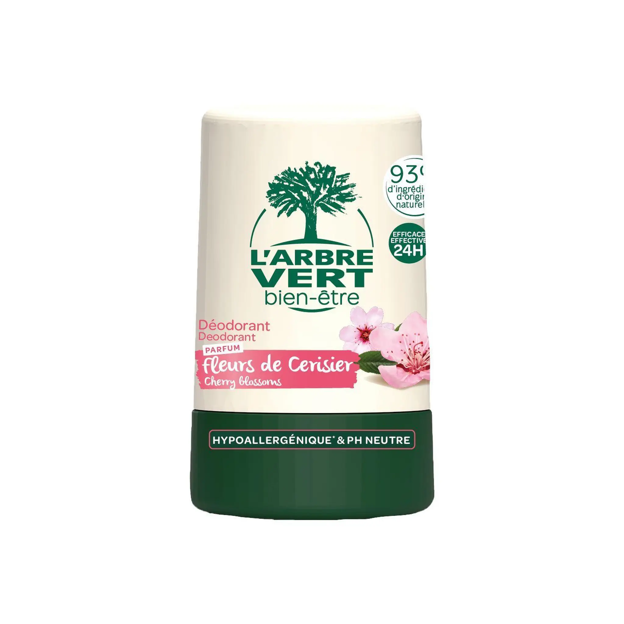 L'ARBRE VERT Déodorant bille 24h parfum fleurs de cerisier