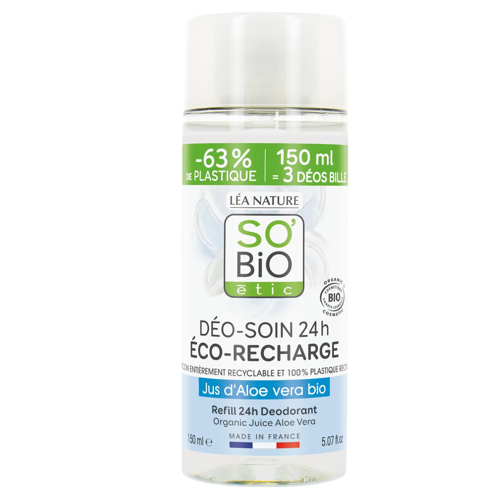 SO BIO ETIC Recharge déodorant déo-soin 24h à l'aloe vera bio