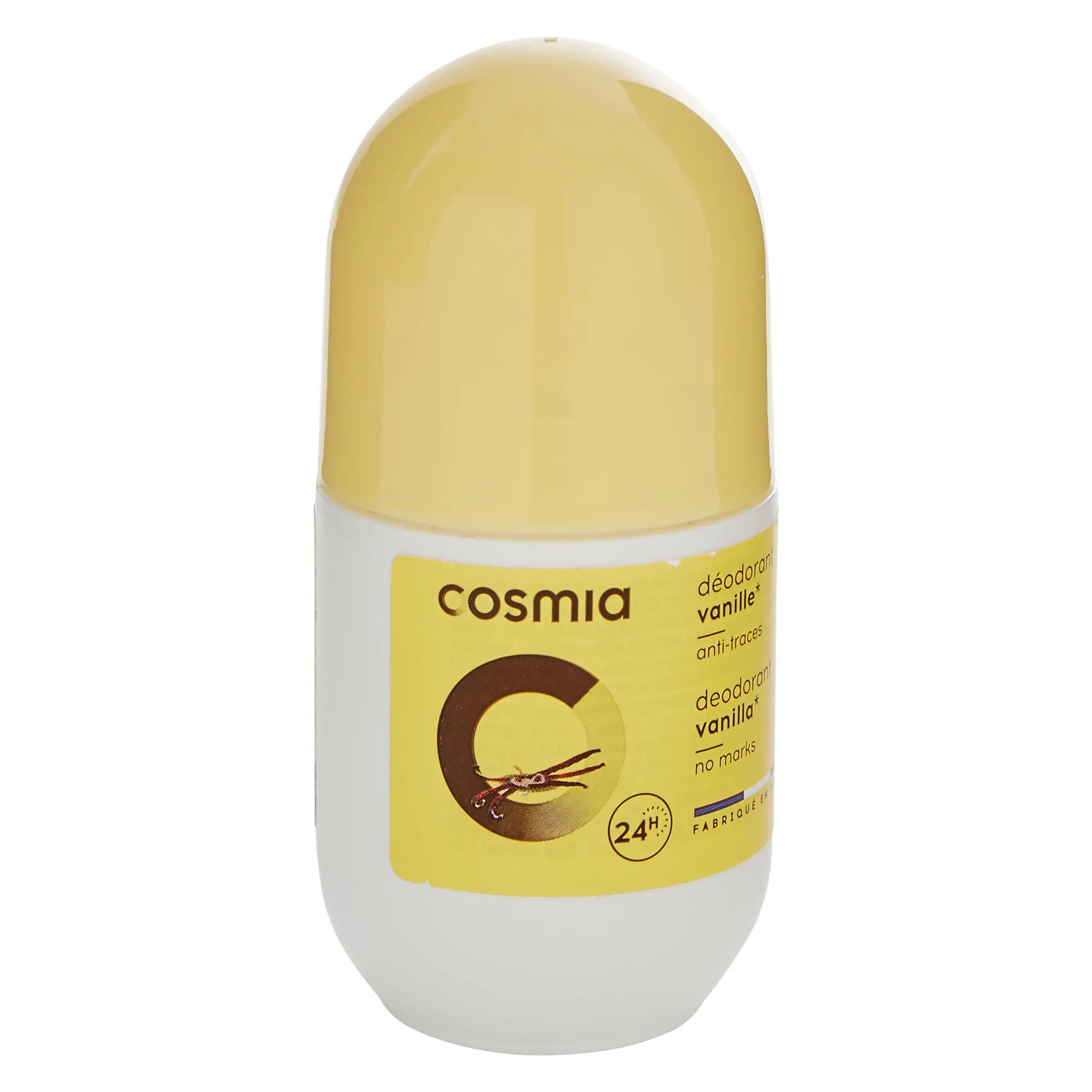 COSMIA Déodorant bille anti-traces vanille sans sels d'aluminium