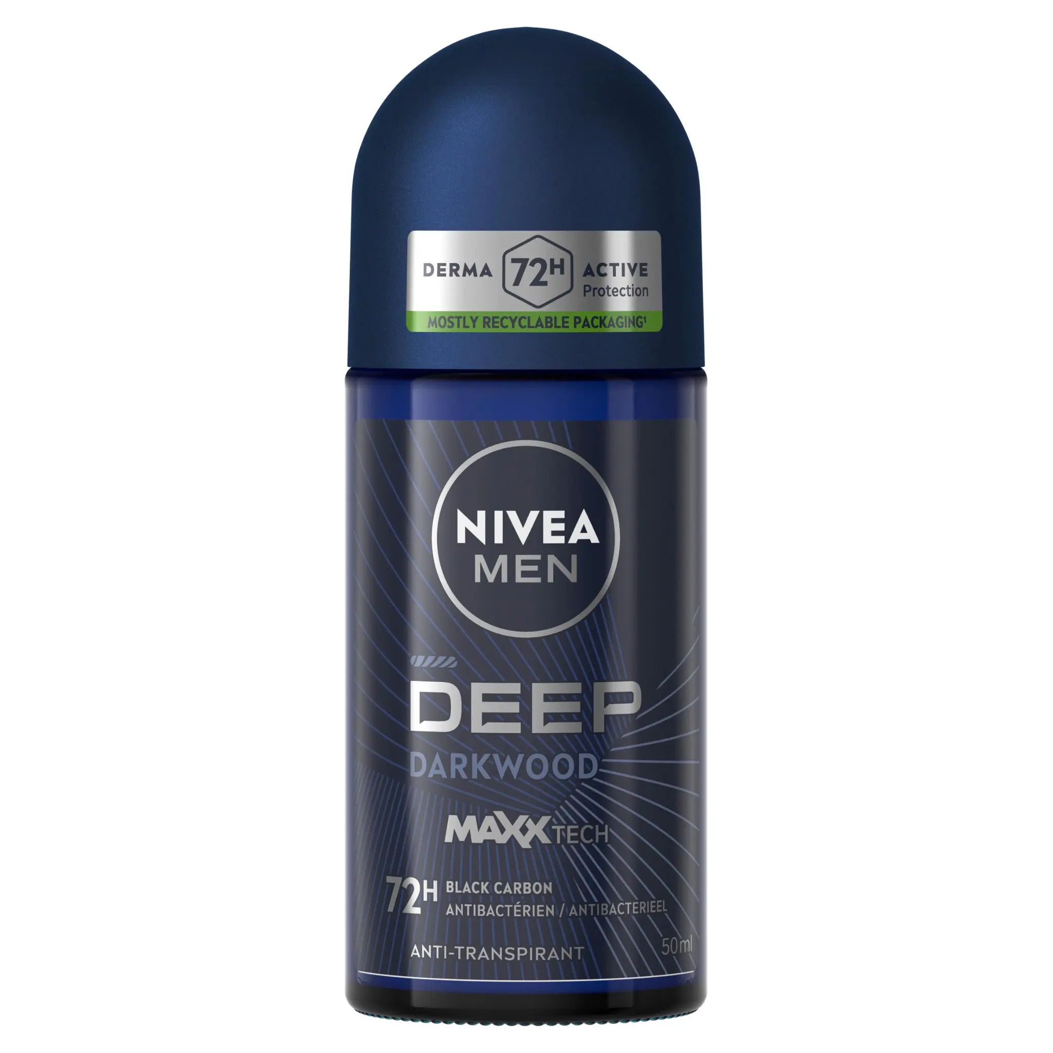 NIVEA MEN Deep Darkwood Déodorant bille 72H black carbon antibactérien