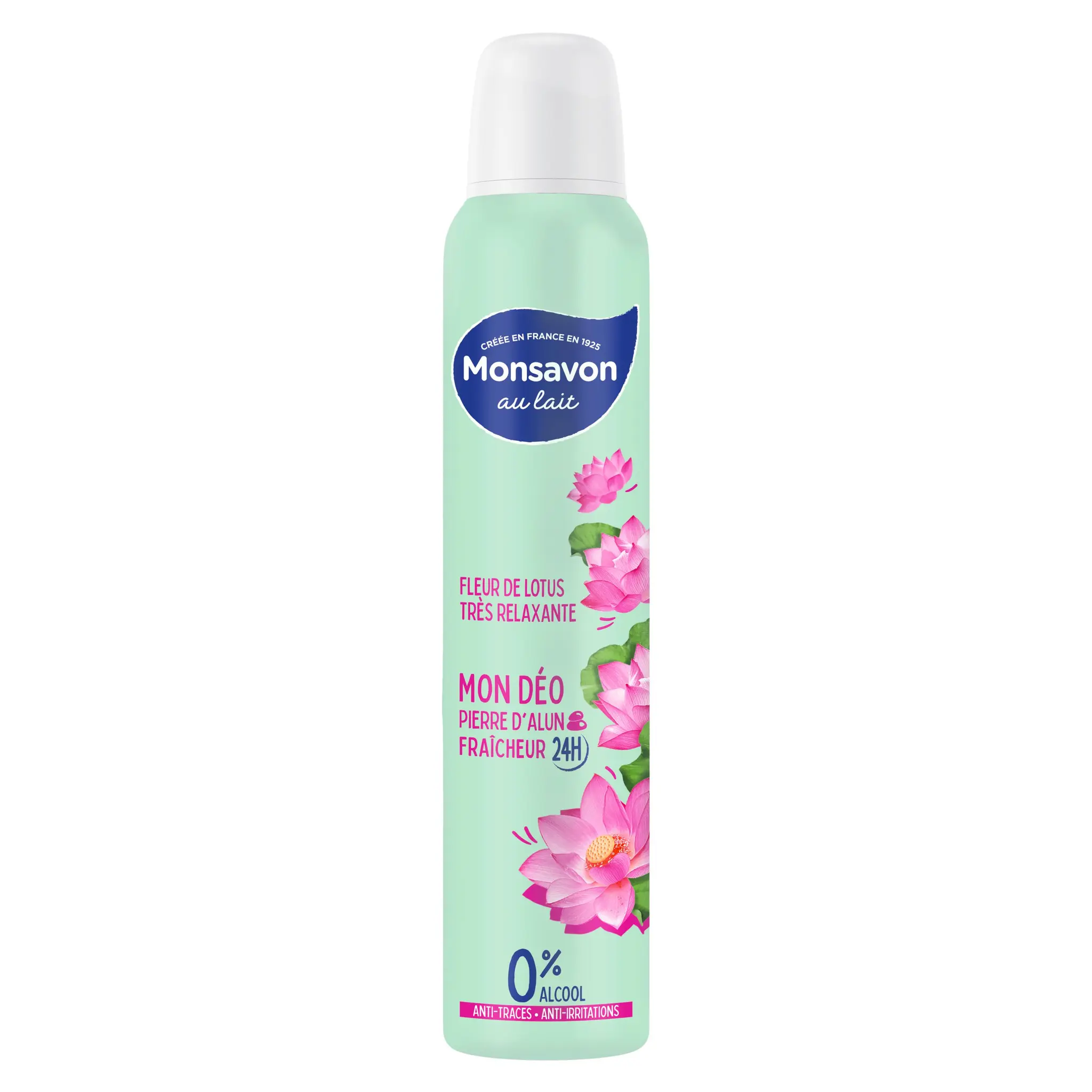 MONSAVON Déodorant spray fleur de lotus très relaxante anti traces anti irritations