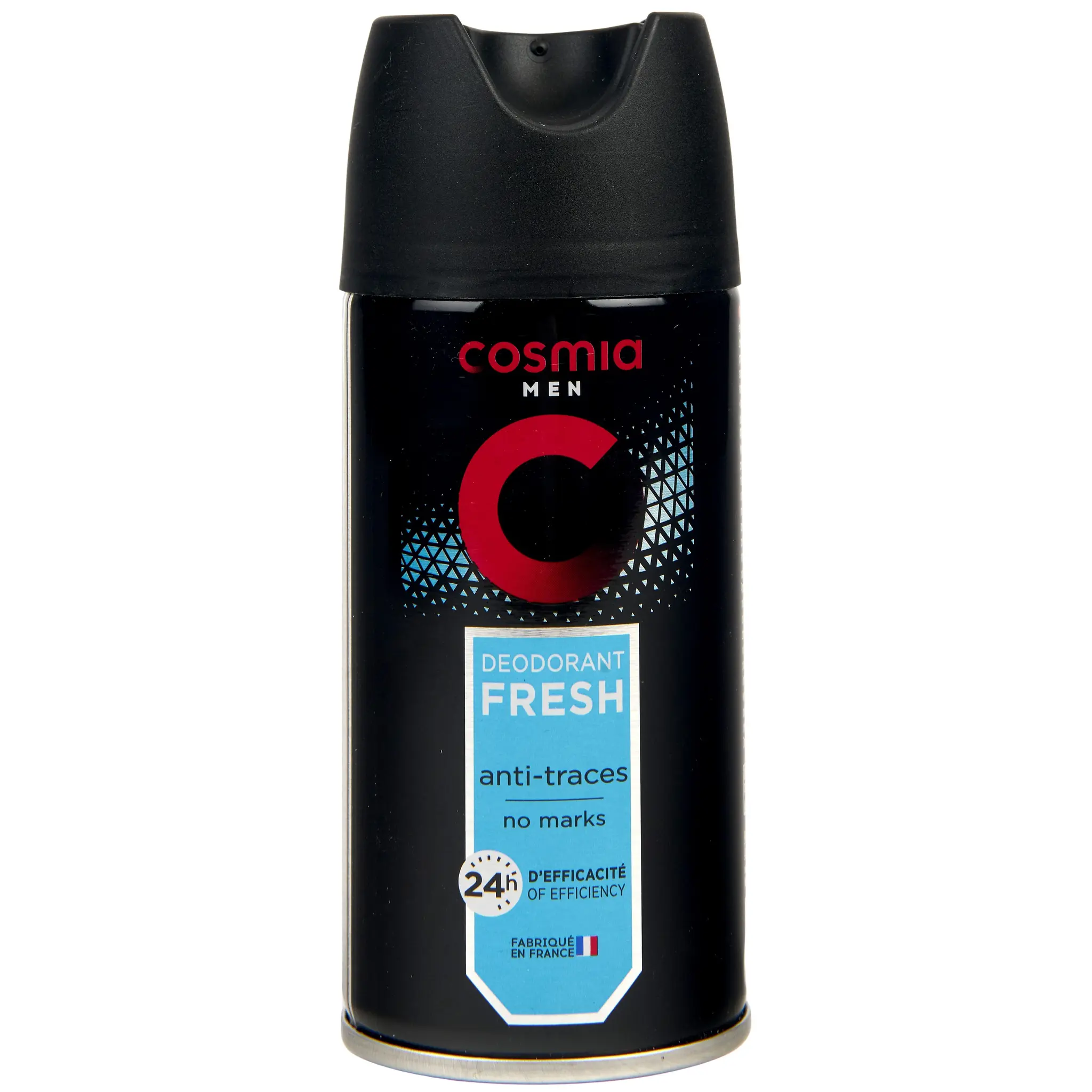 COSMIA MEN Déodorant spray homme fraîcheur 24h anti-traces