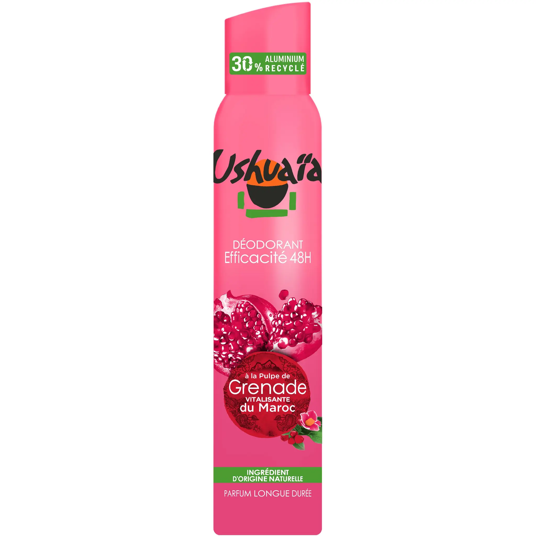 USHUAIA Déodorant spray 48h à la pulpe de grenade vitalisante du Maroc