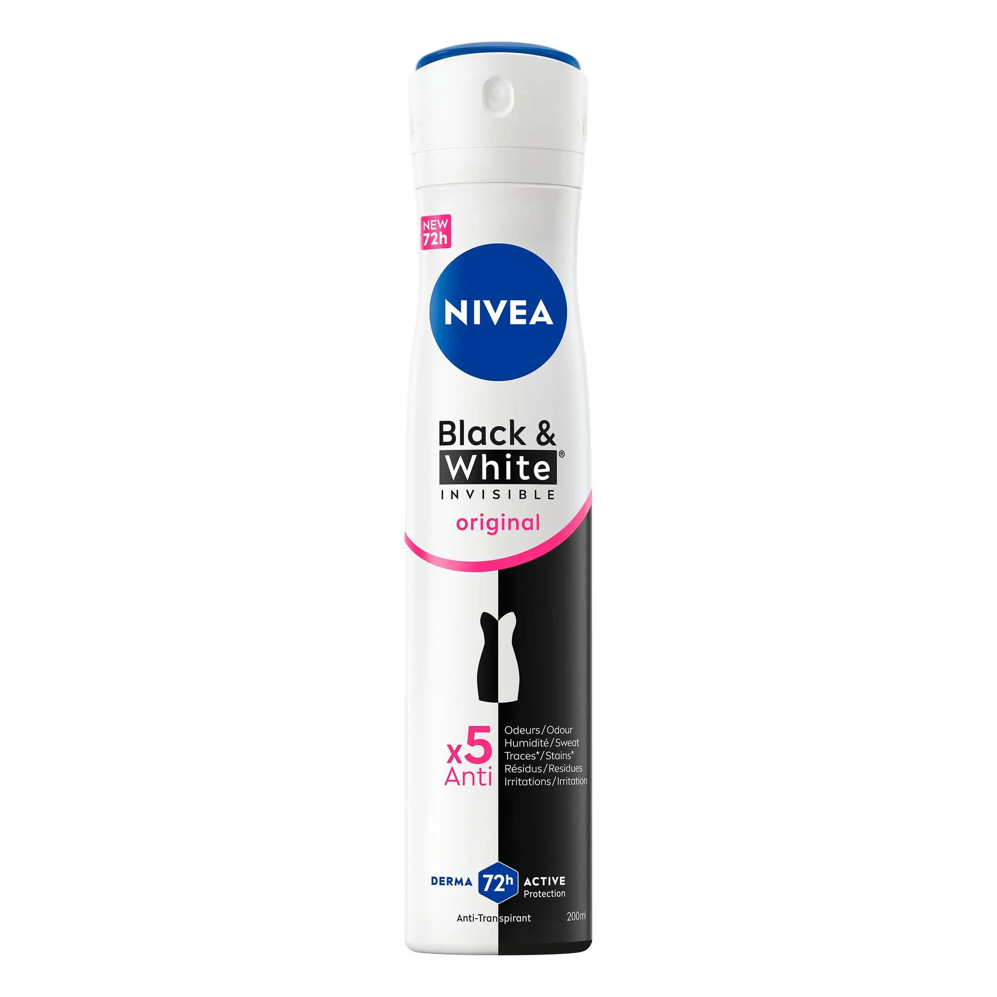 NIVEA Déodorant spray anti-transpirant anti-traces blanches & noires