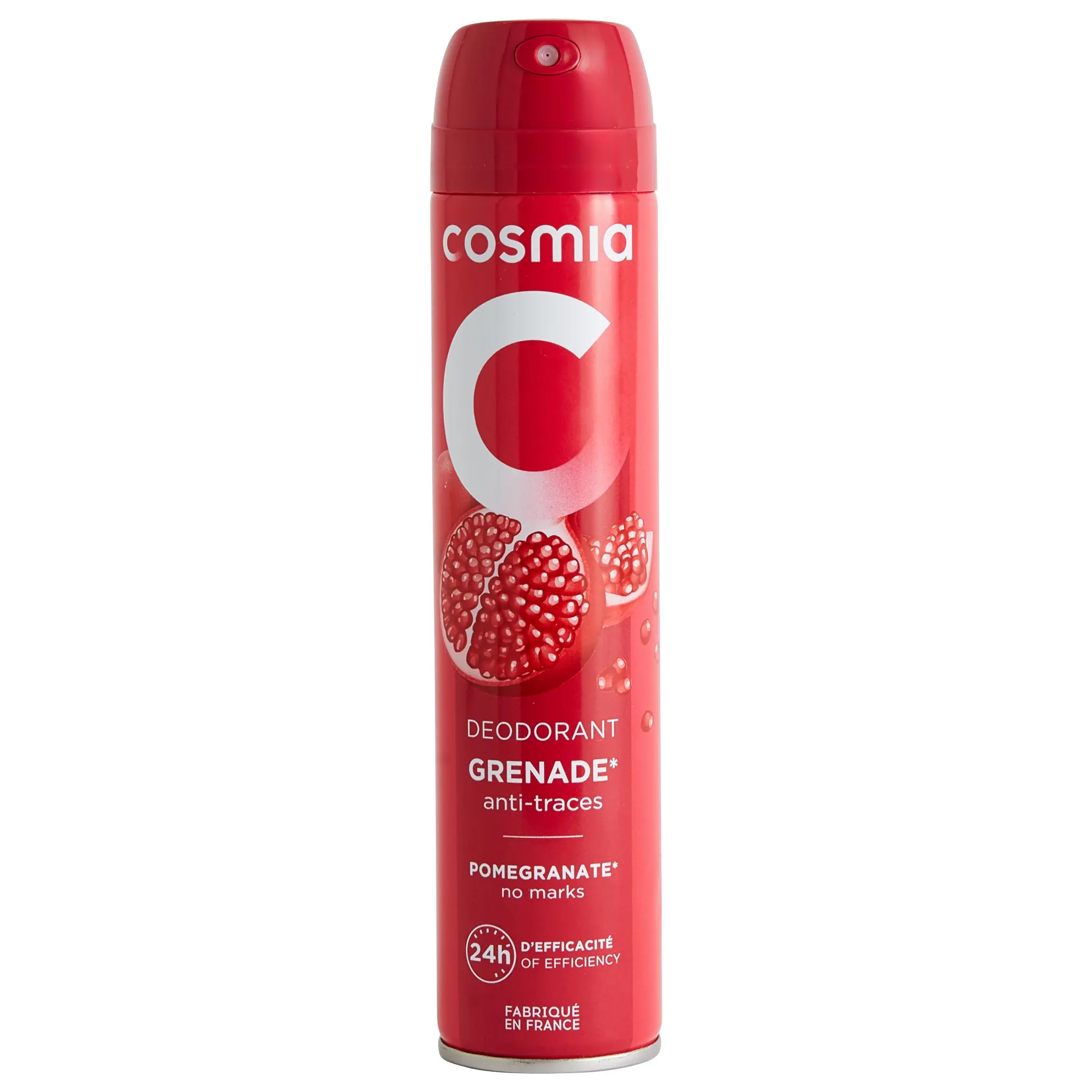 COSMIA Déodorant spray 24h à la grenade anti-traces sans sels d'aluminium