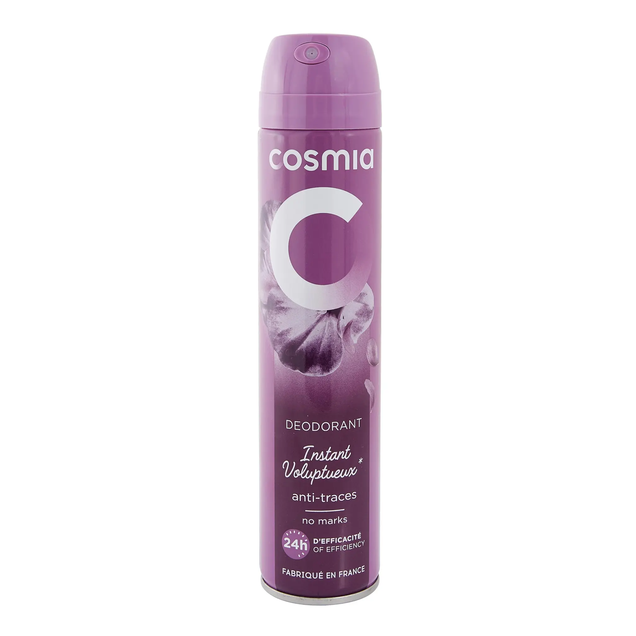 COSMIA Déodorant spray 24h instant voluptueux anti-traces sans sels d'aluminium