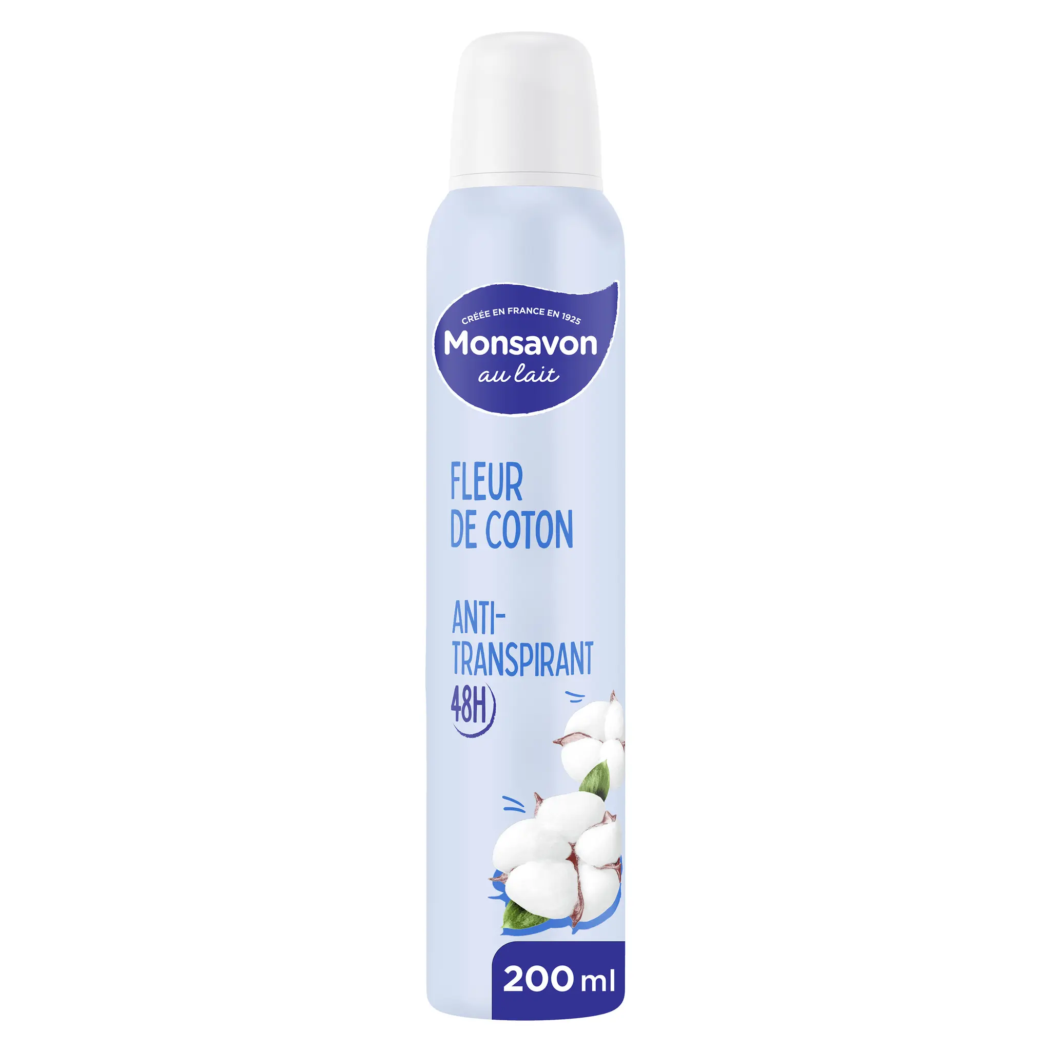 MONSAVON Déodorant spray femme antibactérien lait & coton 0% Alcool