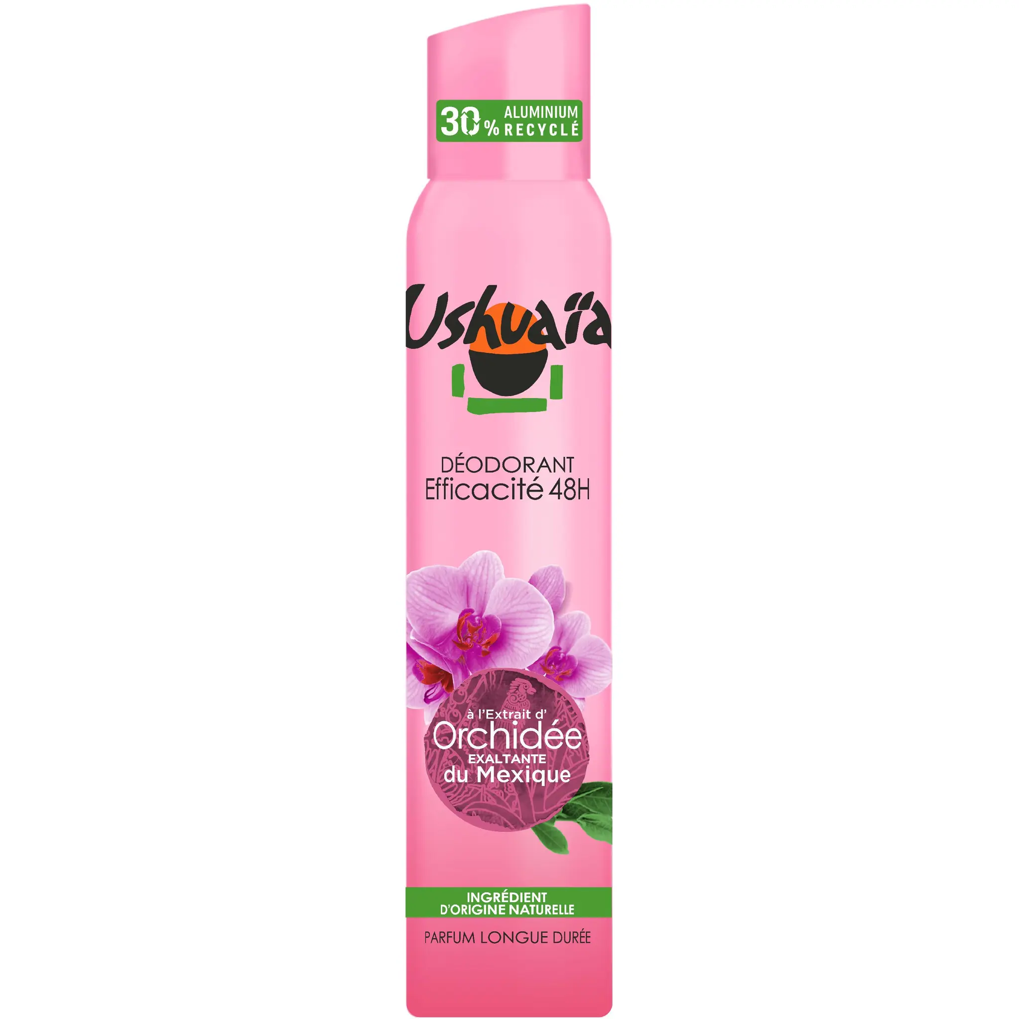 USHUAIA Déodorant spray efficacité 24h à l'extrait d'orchidée exaltante du Mexique