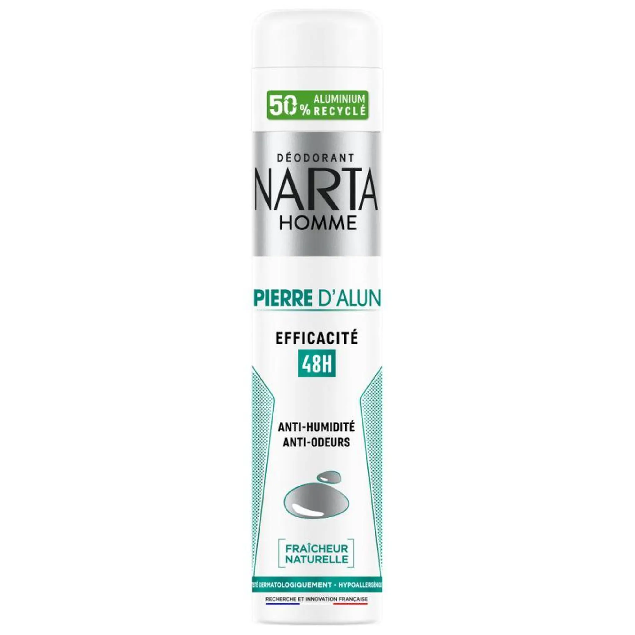 NARTA Déodorant homme à la pierre d'alun efficacité 48h