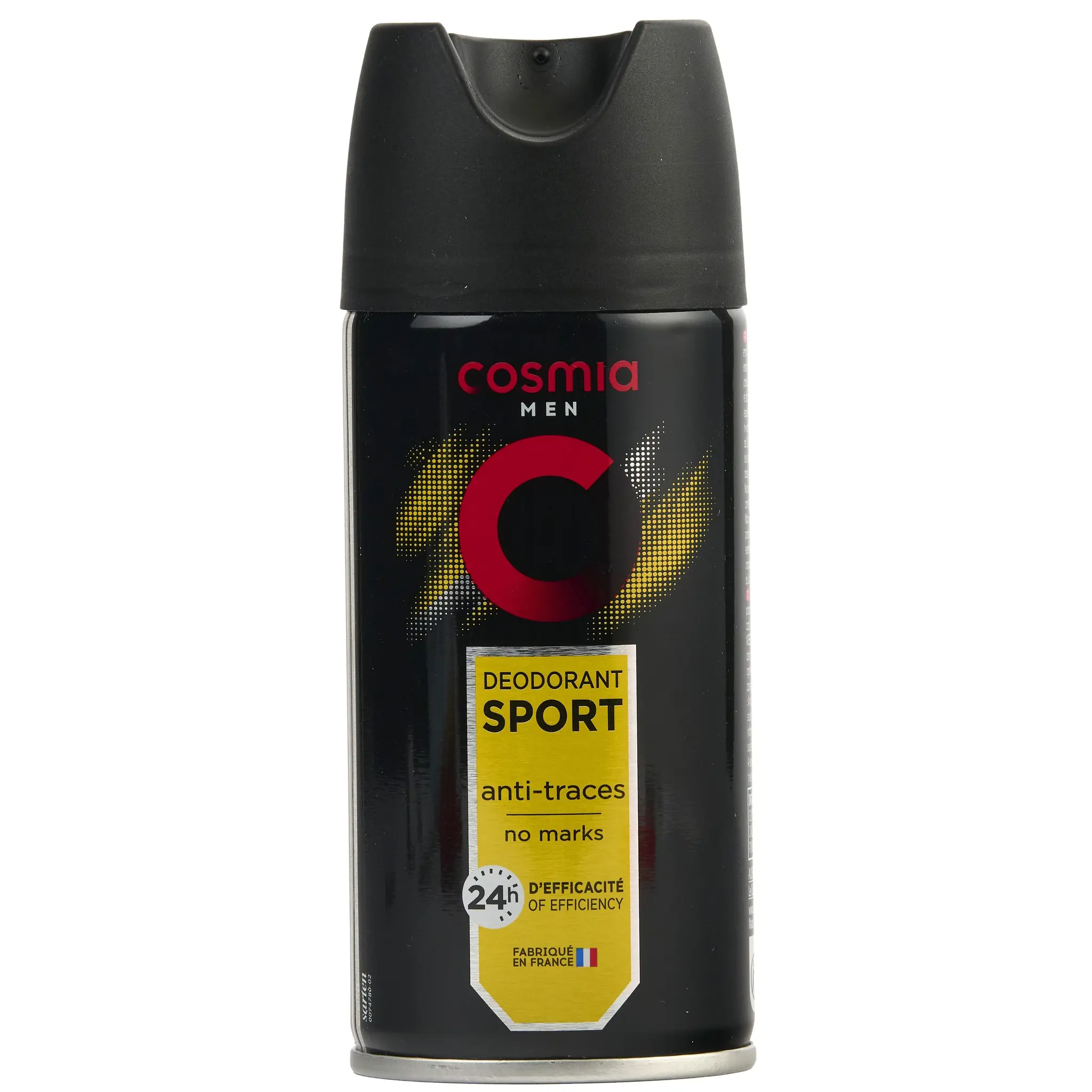 COSMIA MEN Déodorant spray homme 24h sport anti-traces