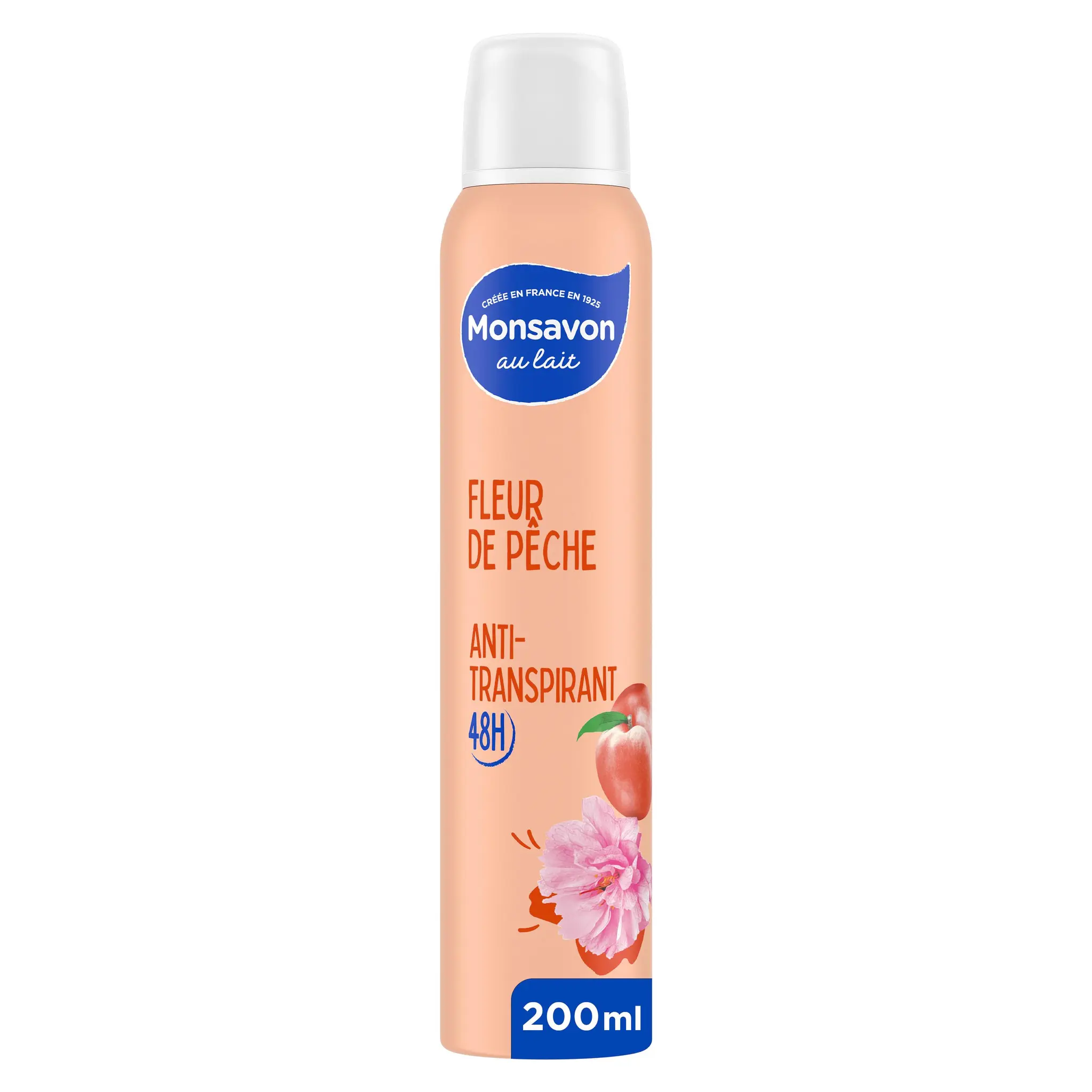 MONSAVON Déodorant 48h anti-traces fleur de pêche