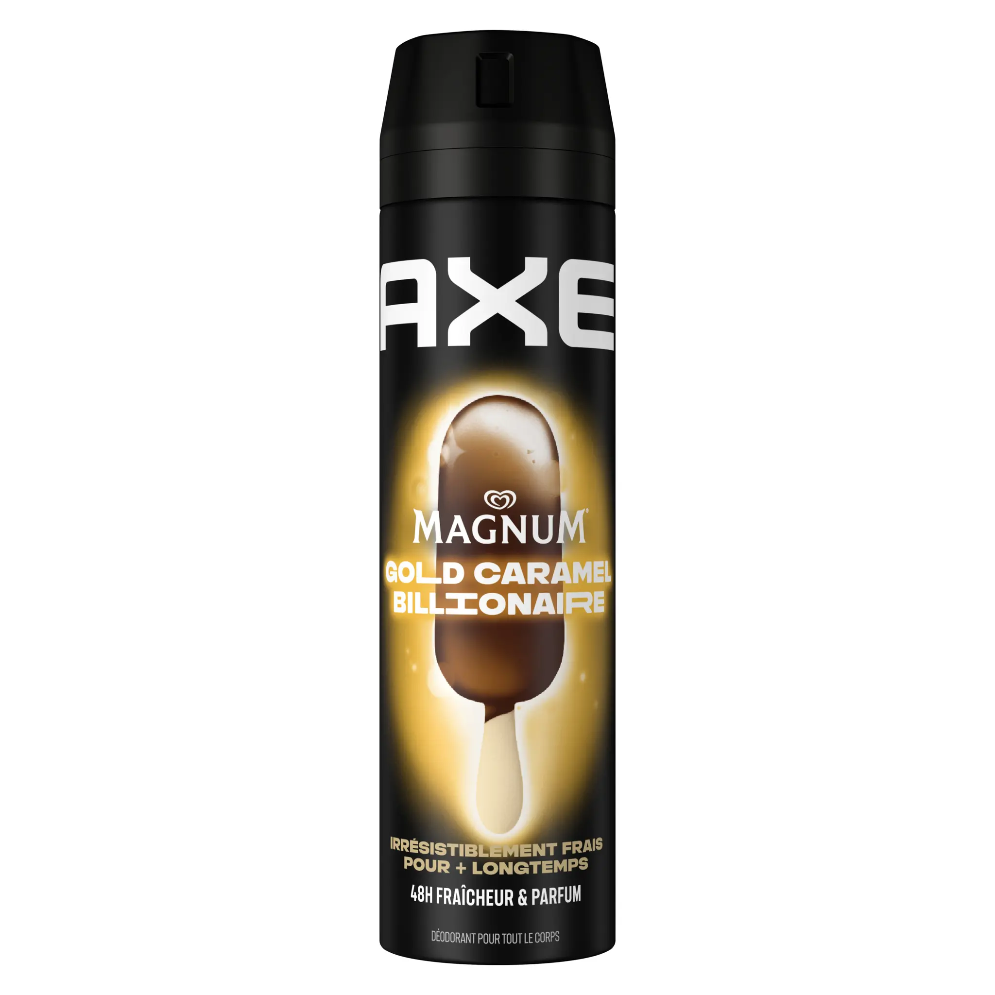 AXE Déodorant spray magnum gold caramel billionaire irrésistiblement frais pour + longtemps 48H fraîcheur et parfum