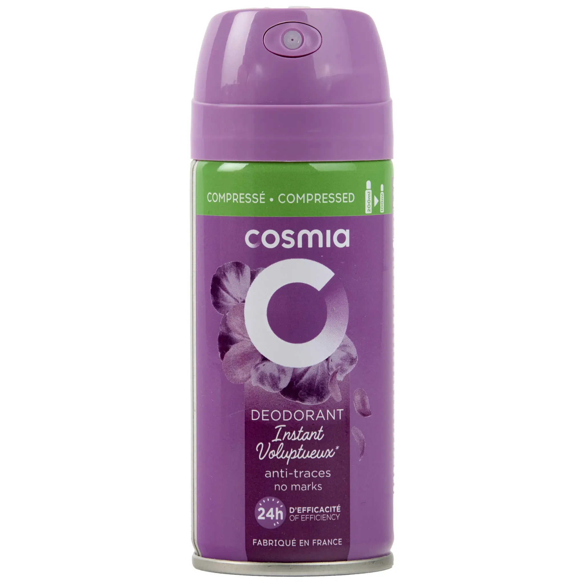 COSMIA Déodorant spray compressé 24h instant voluptueux anti-traces