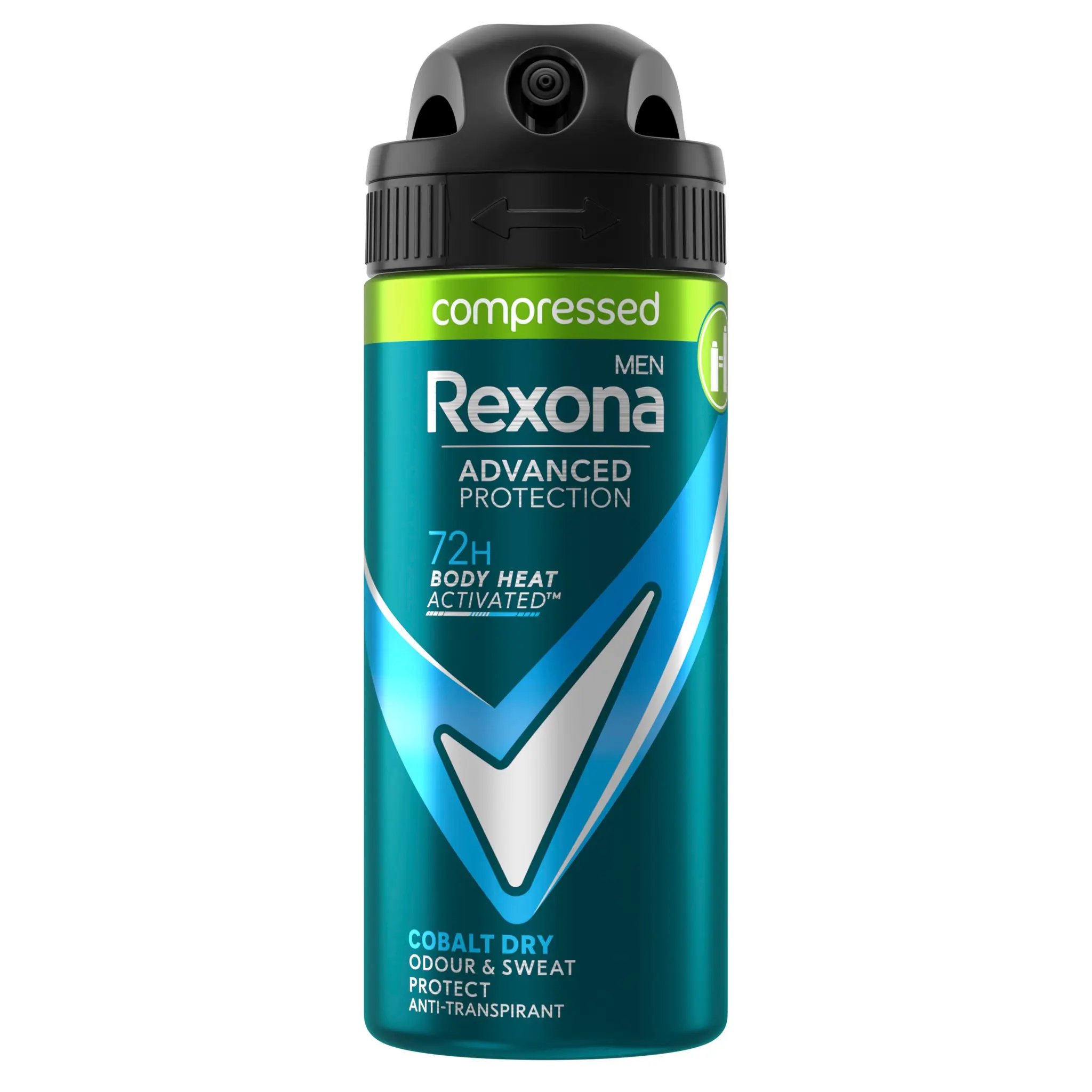 REXONA MEN Déodorant spray compressé homme 72h anti-transparent cobalt dry