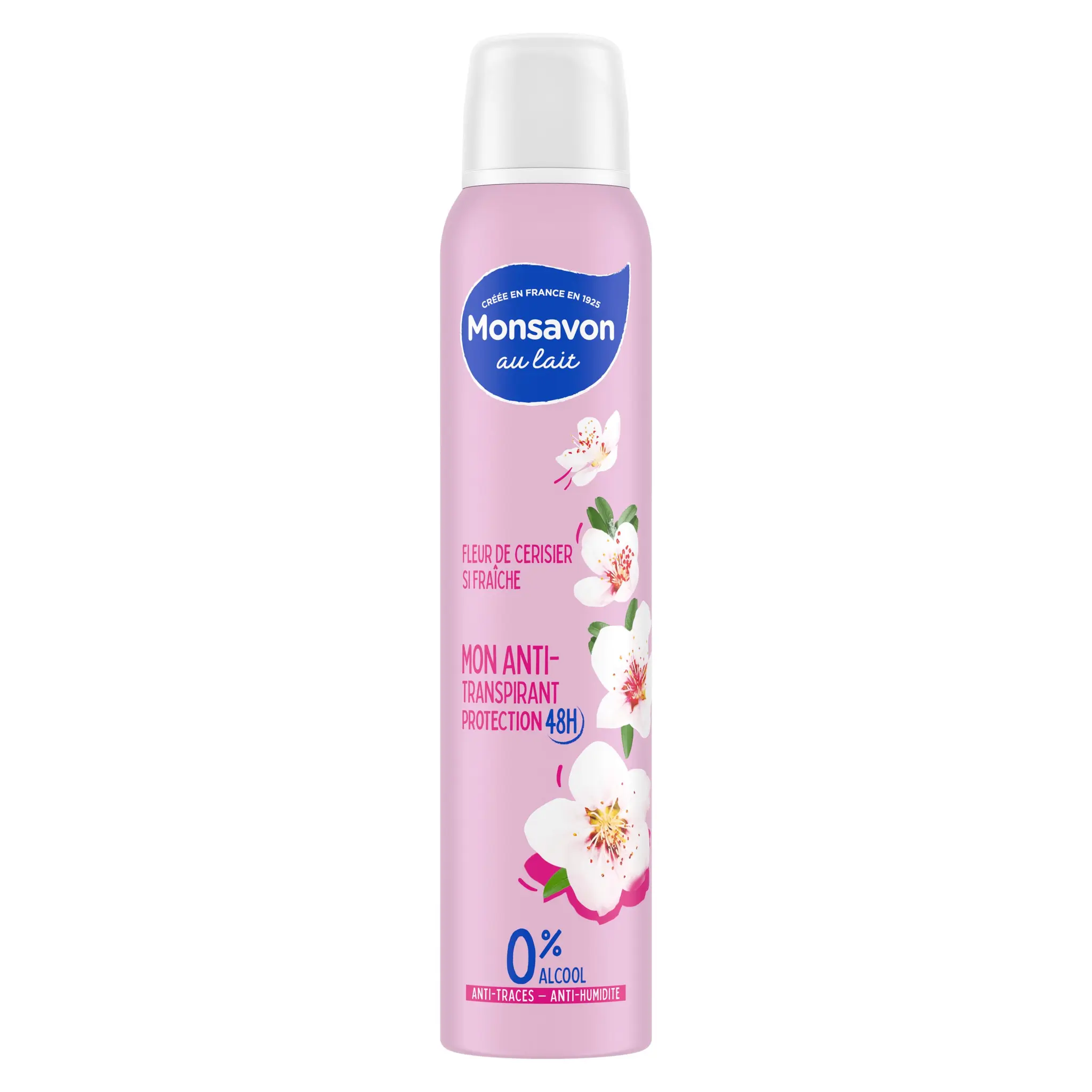 MONSAVON Déodorant 48h anti-traces fleur de cerisier