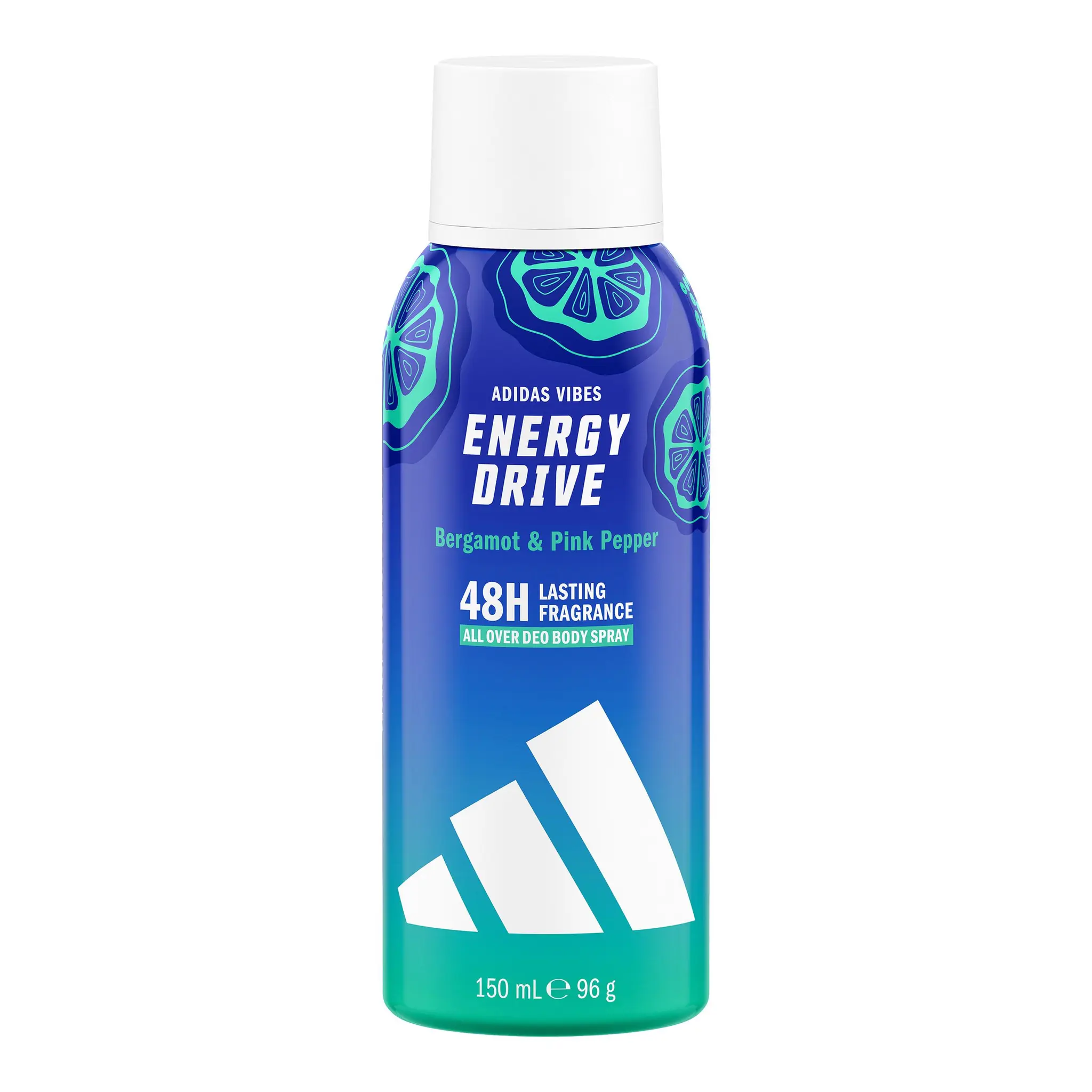 ADIDAS Déodorant energy drive 48h bergamote et poivre rose