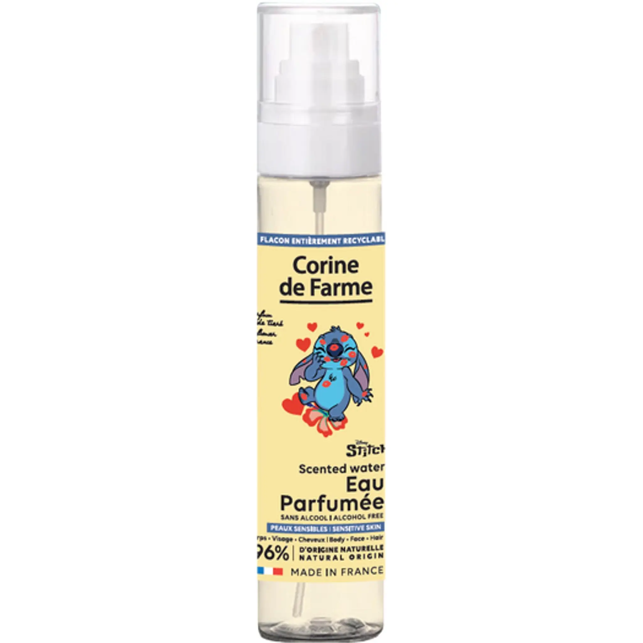 CORINE DE FARME Stitch Eau parfumée sans alcool parfum tiaré corps, visage, cheveux peaux sensibles