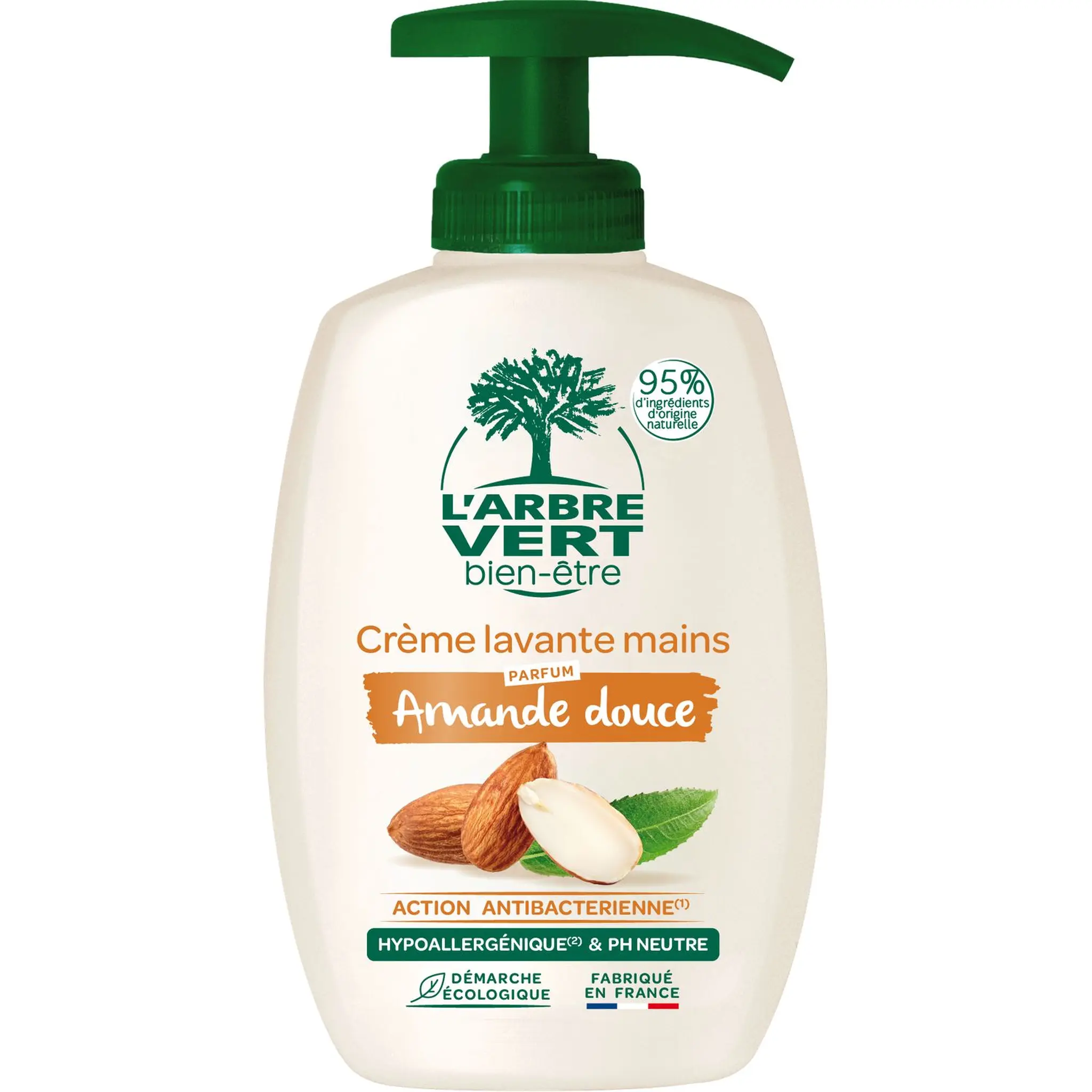 L'ARBRE VERT Crème lavante mains hydratante amande douce
