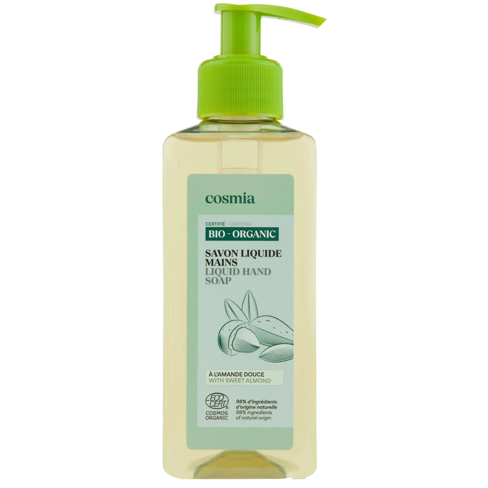 COSMIA BIO Savon liquide mains à l'amande douce