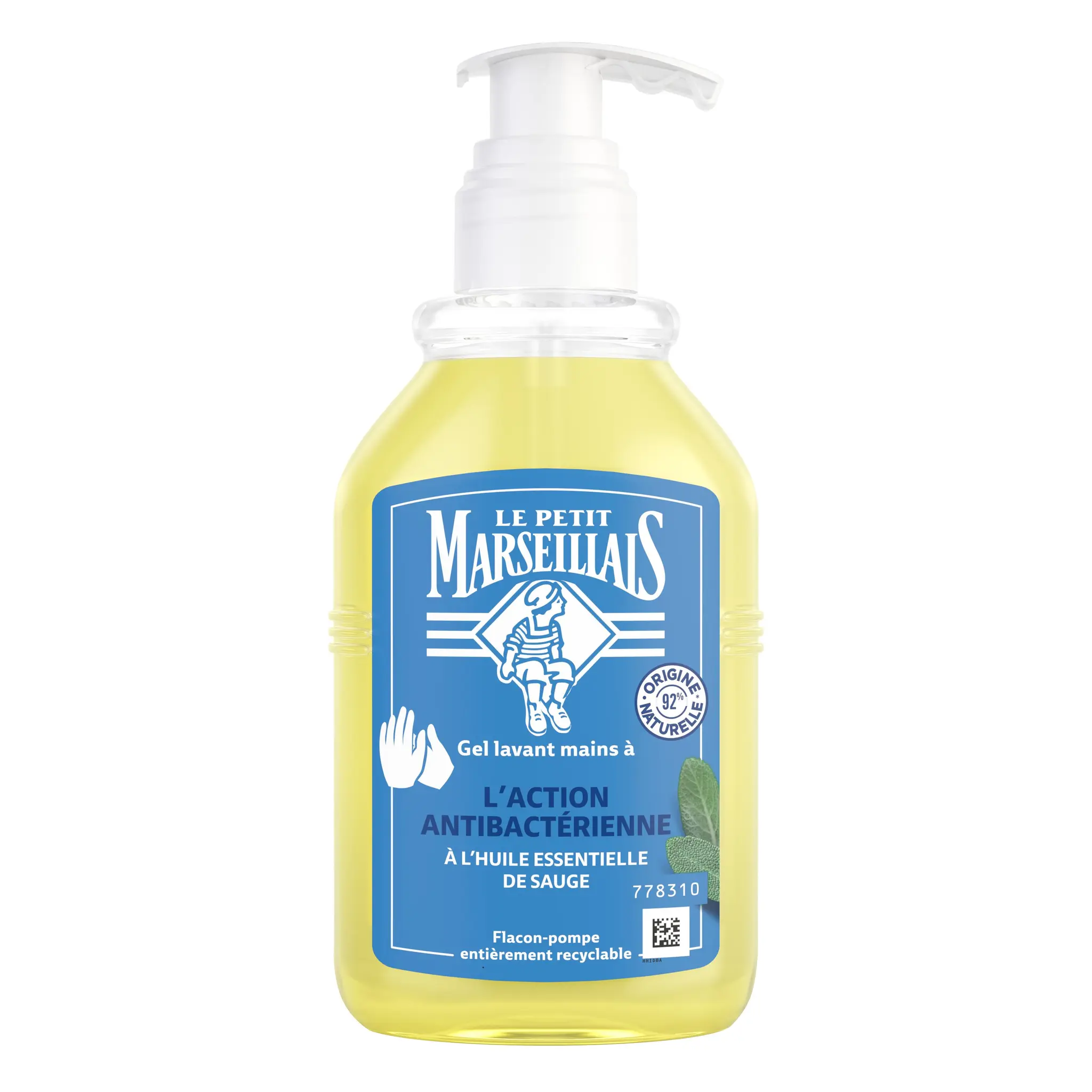 LE PETIT MARSEILLAIS Savon liquide antibactérien mains à l'huile essentielle de sauge